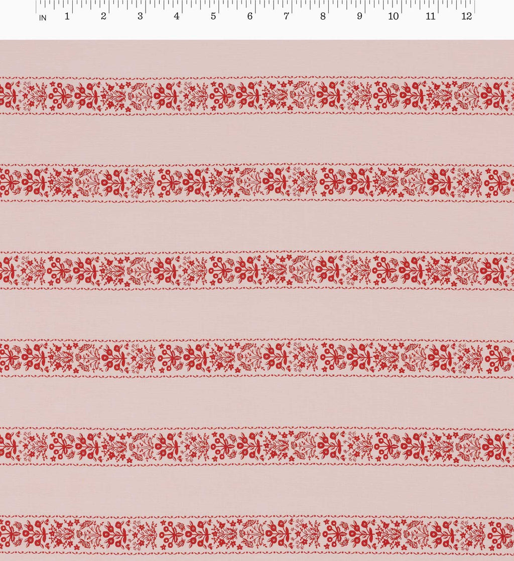 Estee Stripe Cotton Fabric - Pink