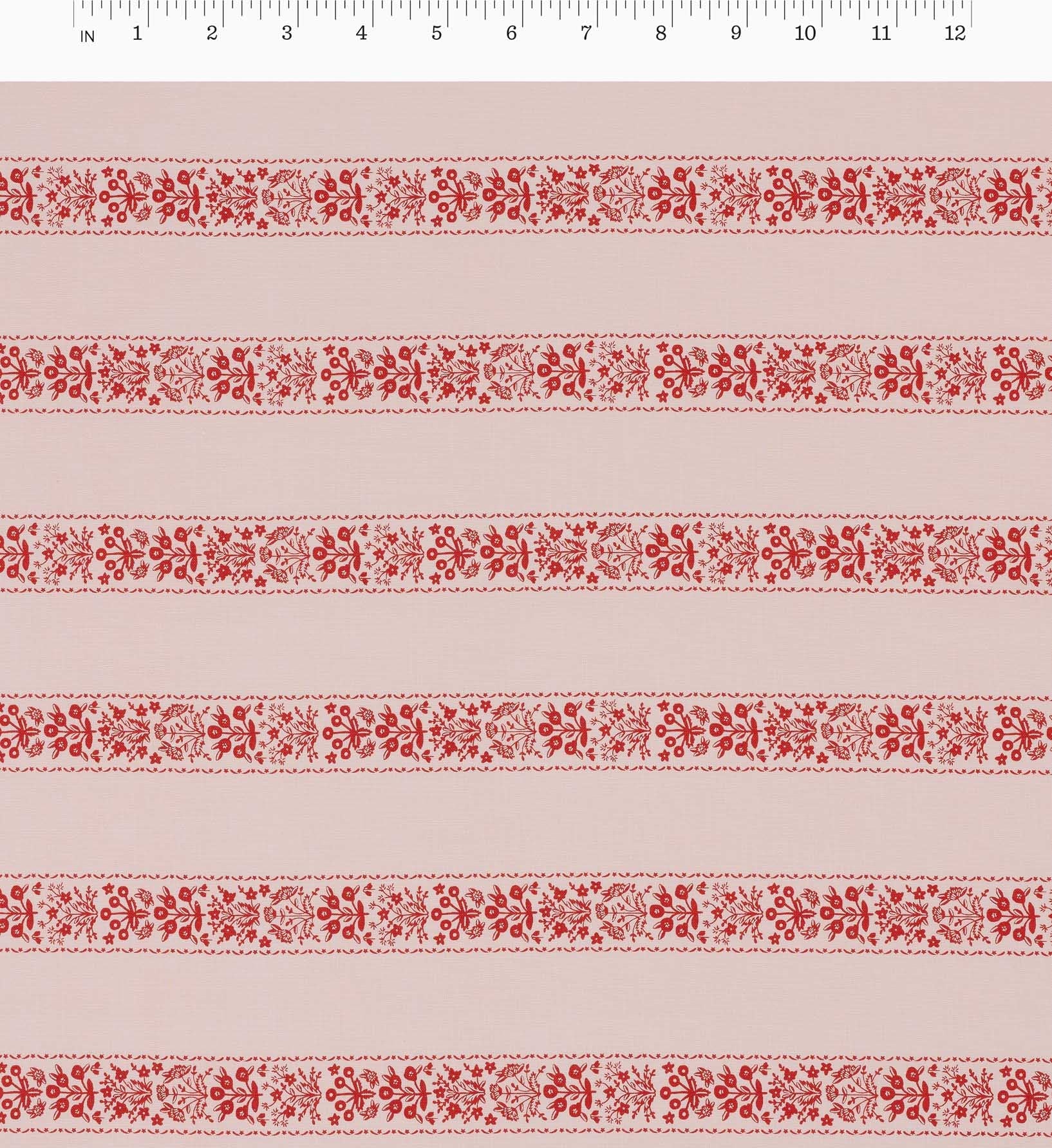 Estee Stripe Cotton Fabric - Pink