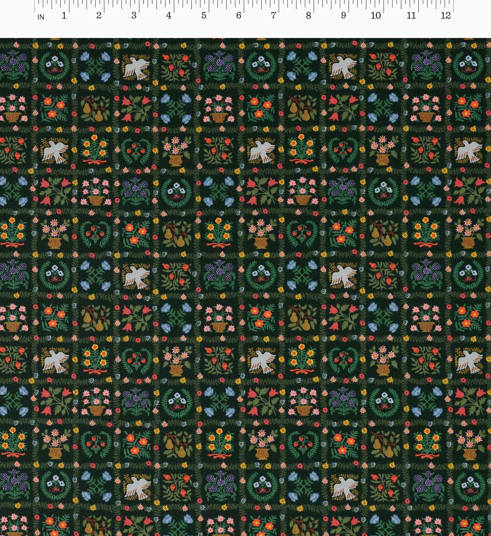 Helena Cotton Fabric - Evergreen