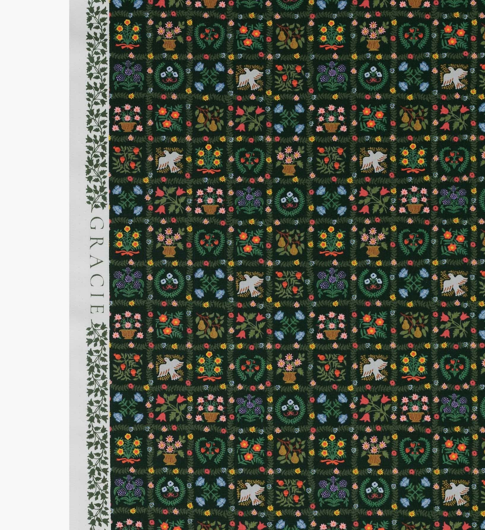 Helena Cotton Fabric - Evergreen