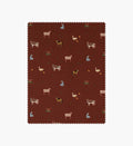 Farm Animals Cotton Fabric - Crimson