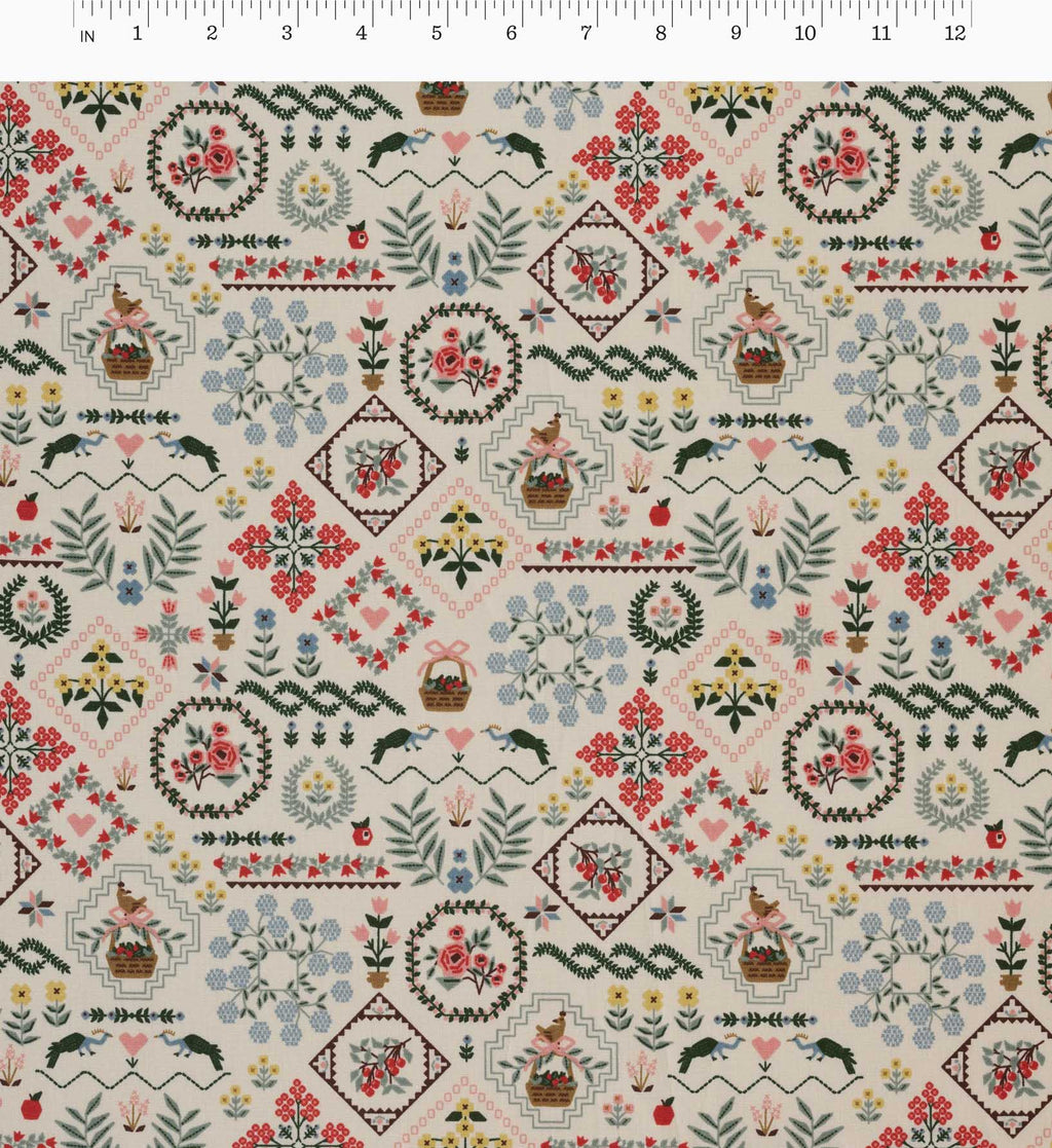 Heritage Sampler Cotton Fabric - Linen
