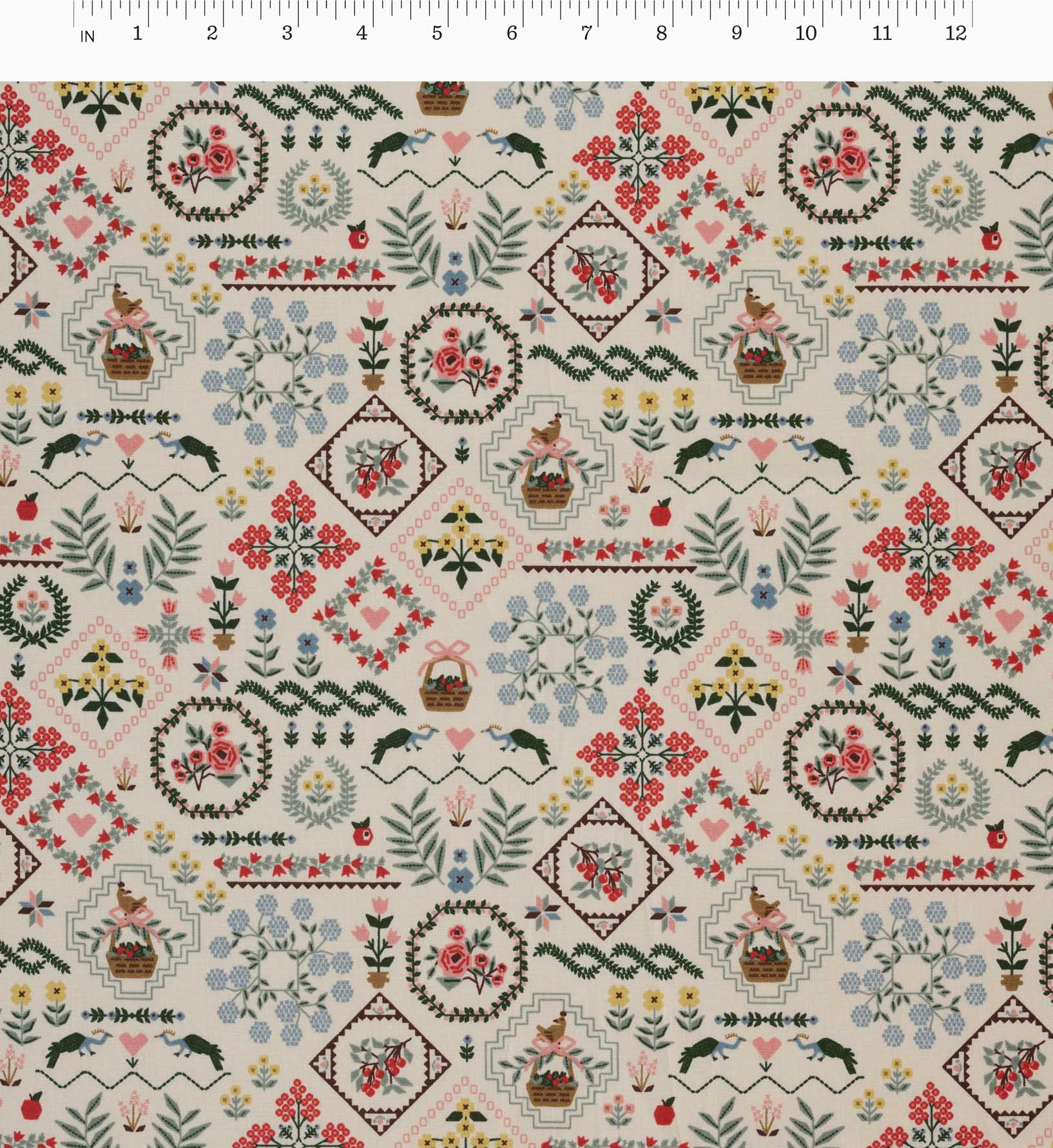 Heritage Sampler Cotton Fabric - Linen