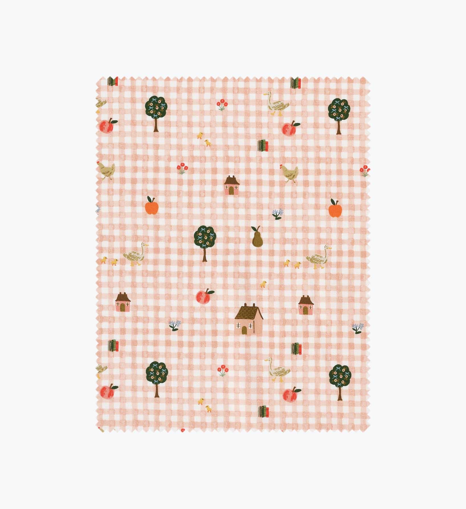 Farmhouse Gingham Cotton Fabric - Pink