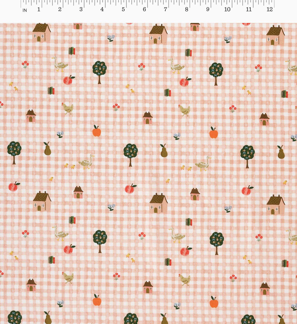 Farmhouse Gingham Cotton Fabric - Pink