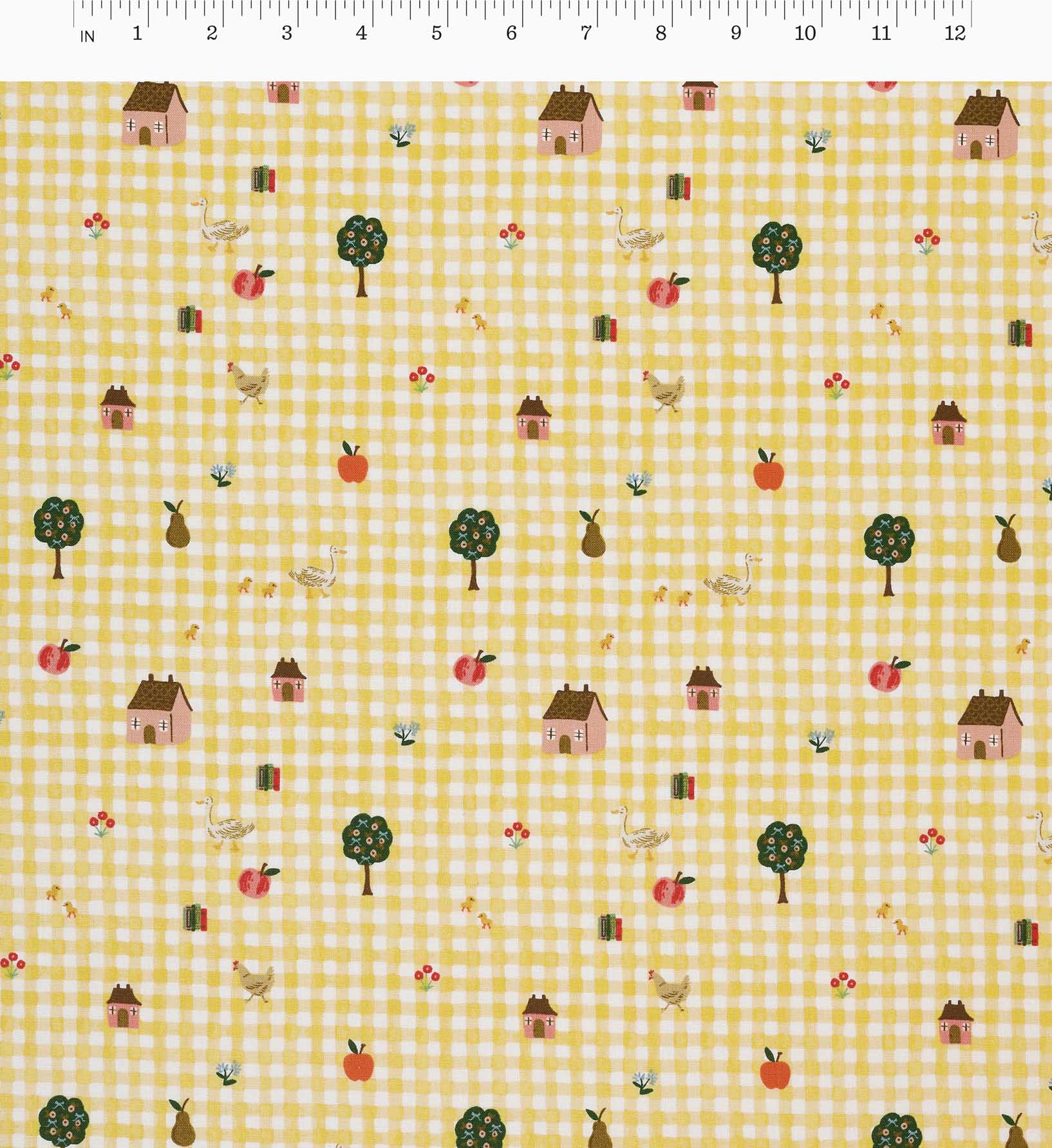 Farmhouse Gingham Cotton Fabric - Butter