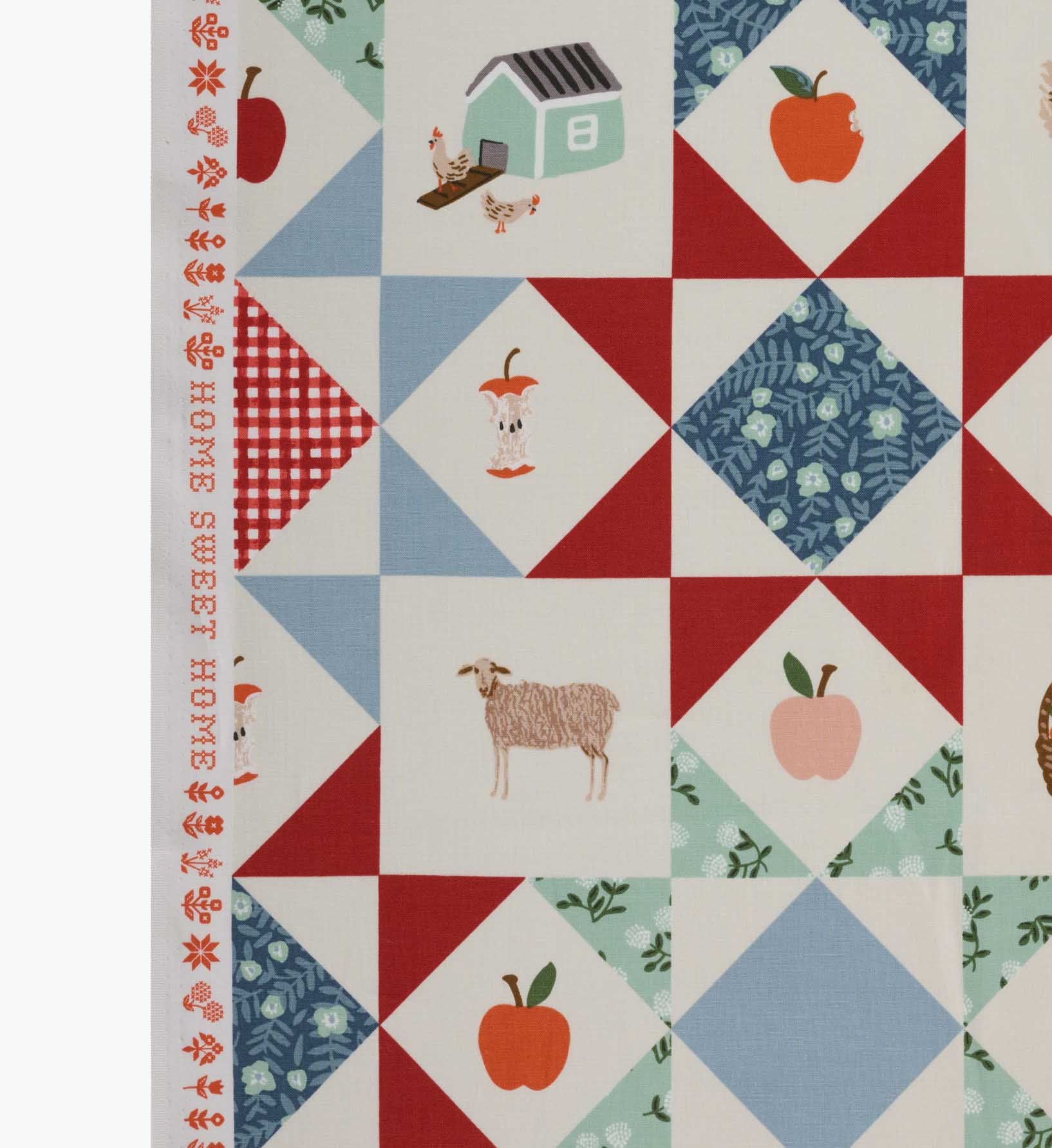 Farmhouse Quilt Cotton Fabric - Slate