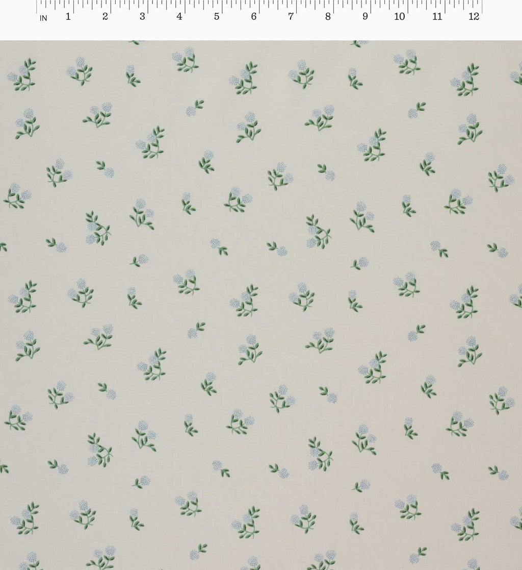 Ditsy Hydrangea Cotton Fabric - Cream