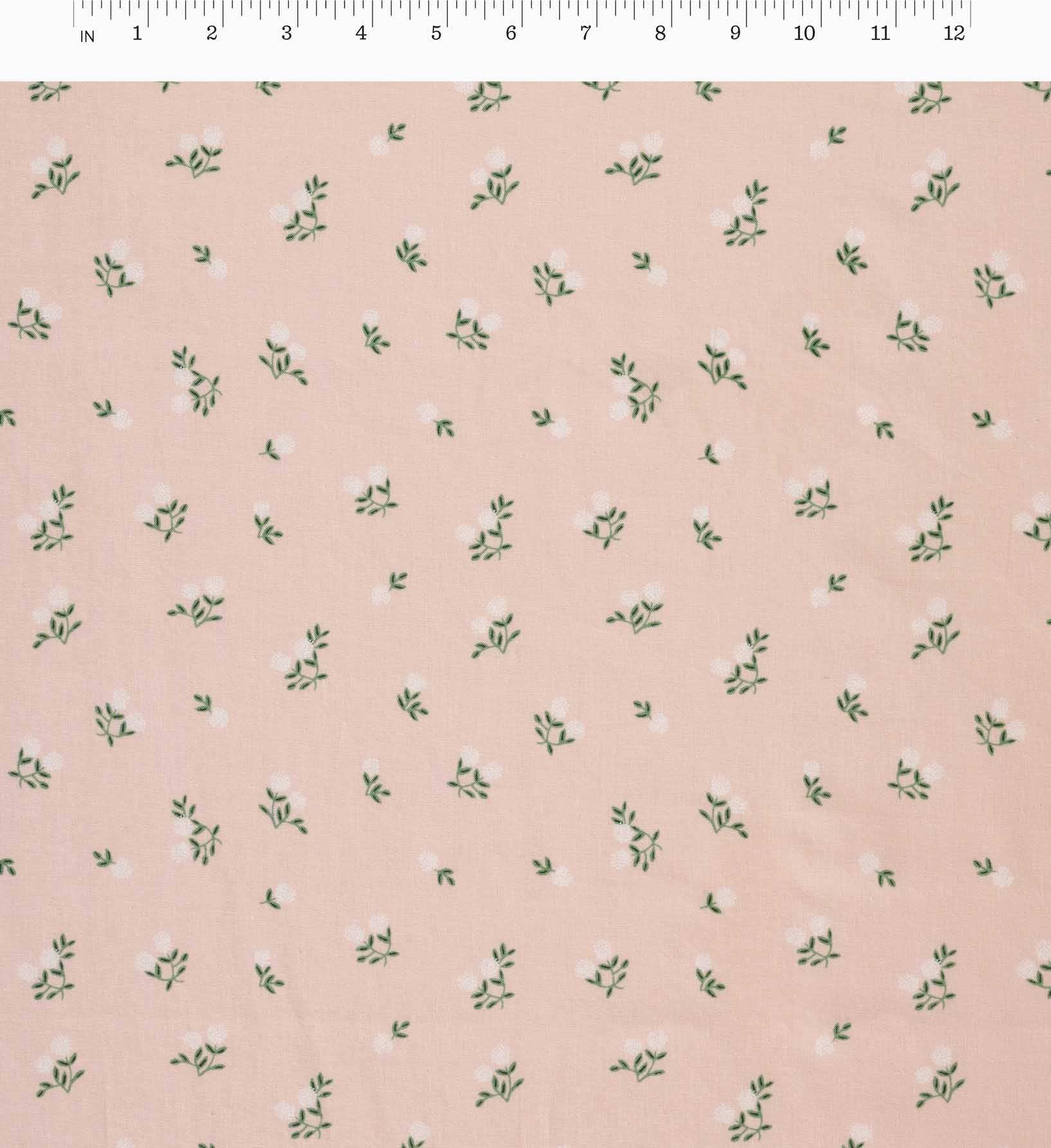 Ditsy Hydrangea Cotton Fabric - Pink