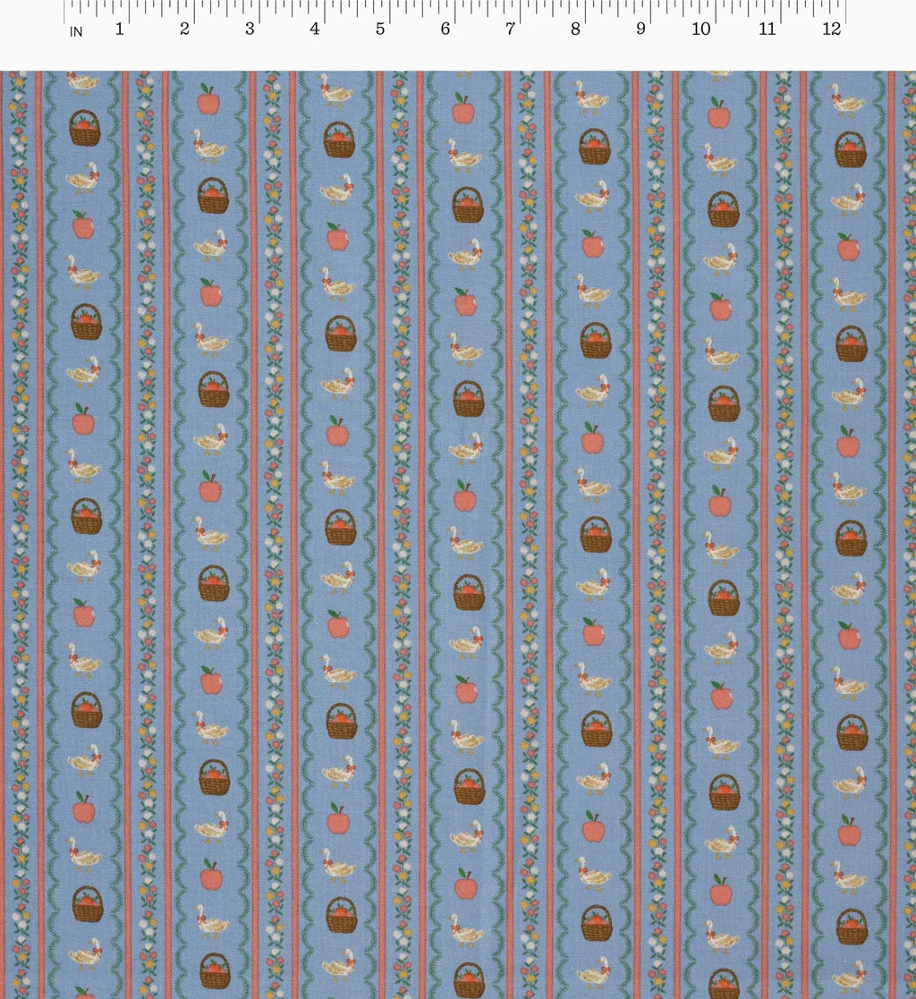 Farmhouse Stripe Cotton Fabric - Slate