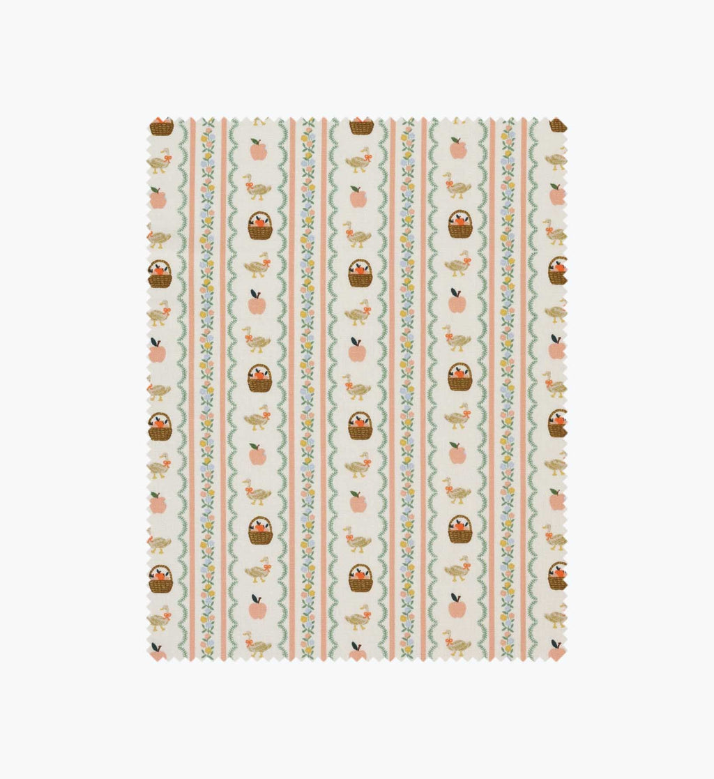 Farmhouse Stripe Cotton Fabric - Cream