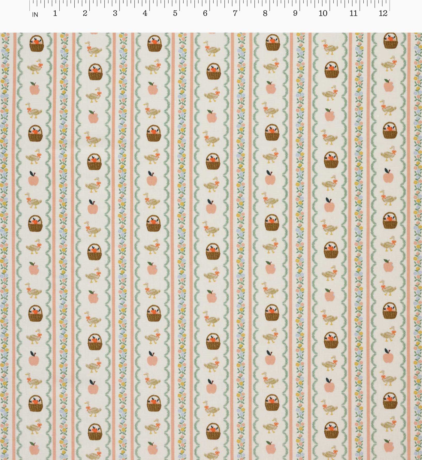 Farmhouse Stripe Cotton Fabric - Cream