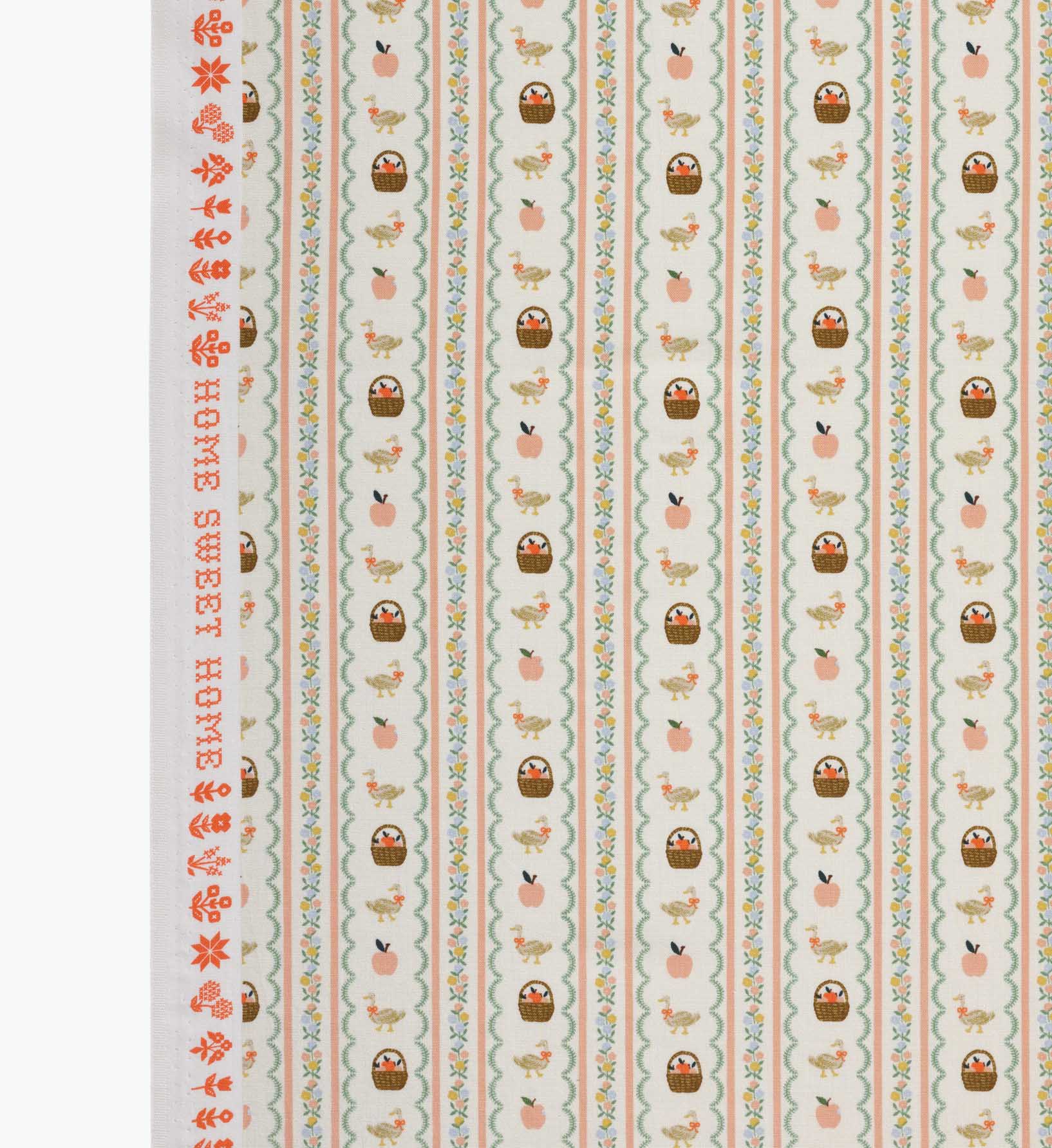 Farmhouse Stripe Cotton Fabric - Cream