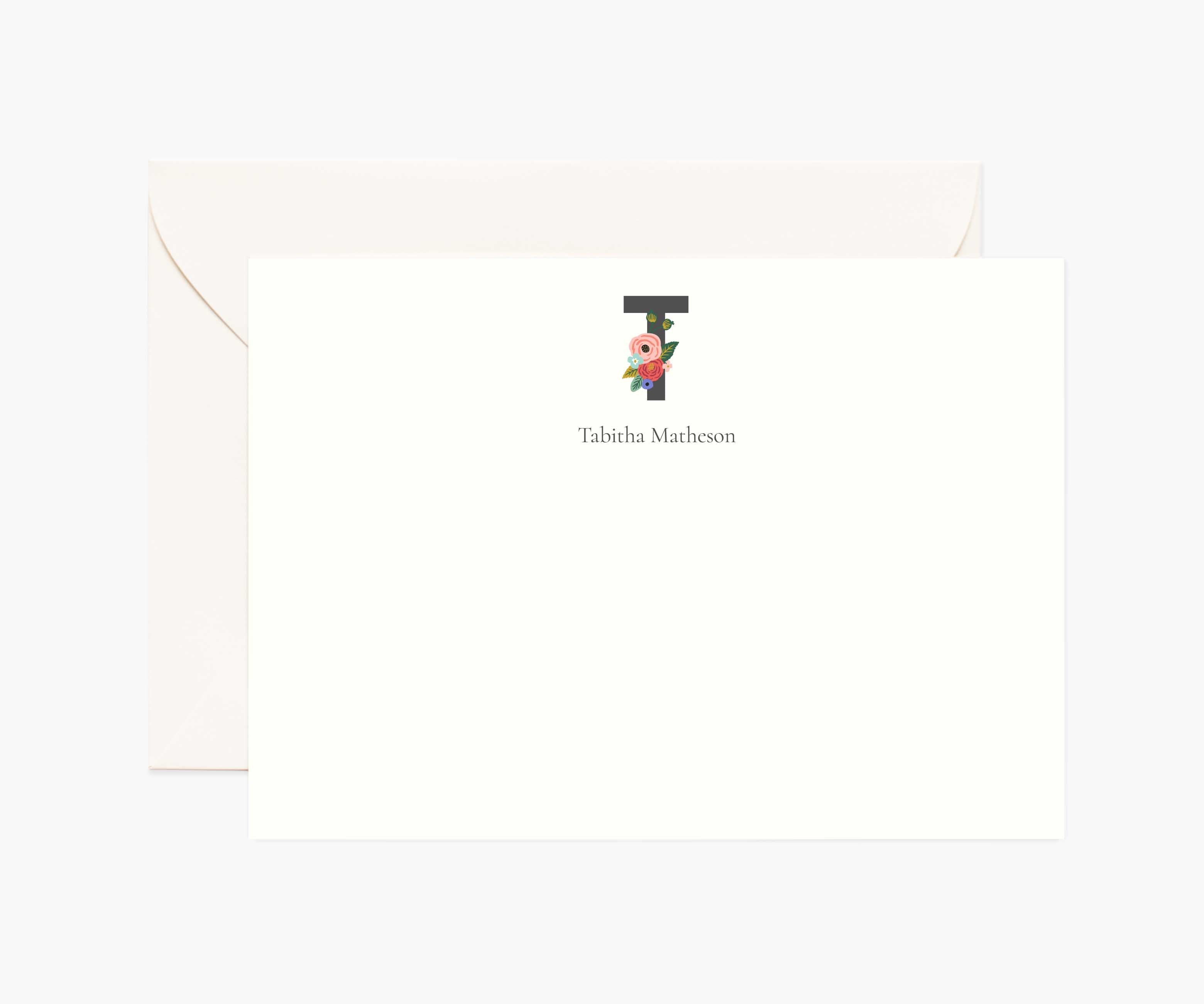 Monogram Personalized Stationery - T