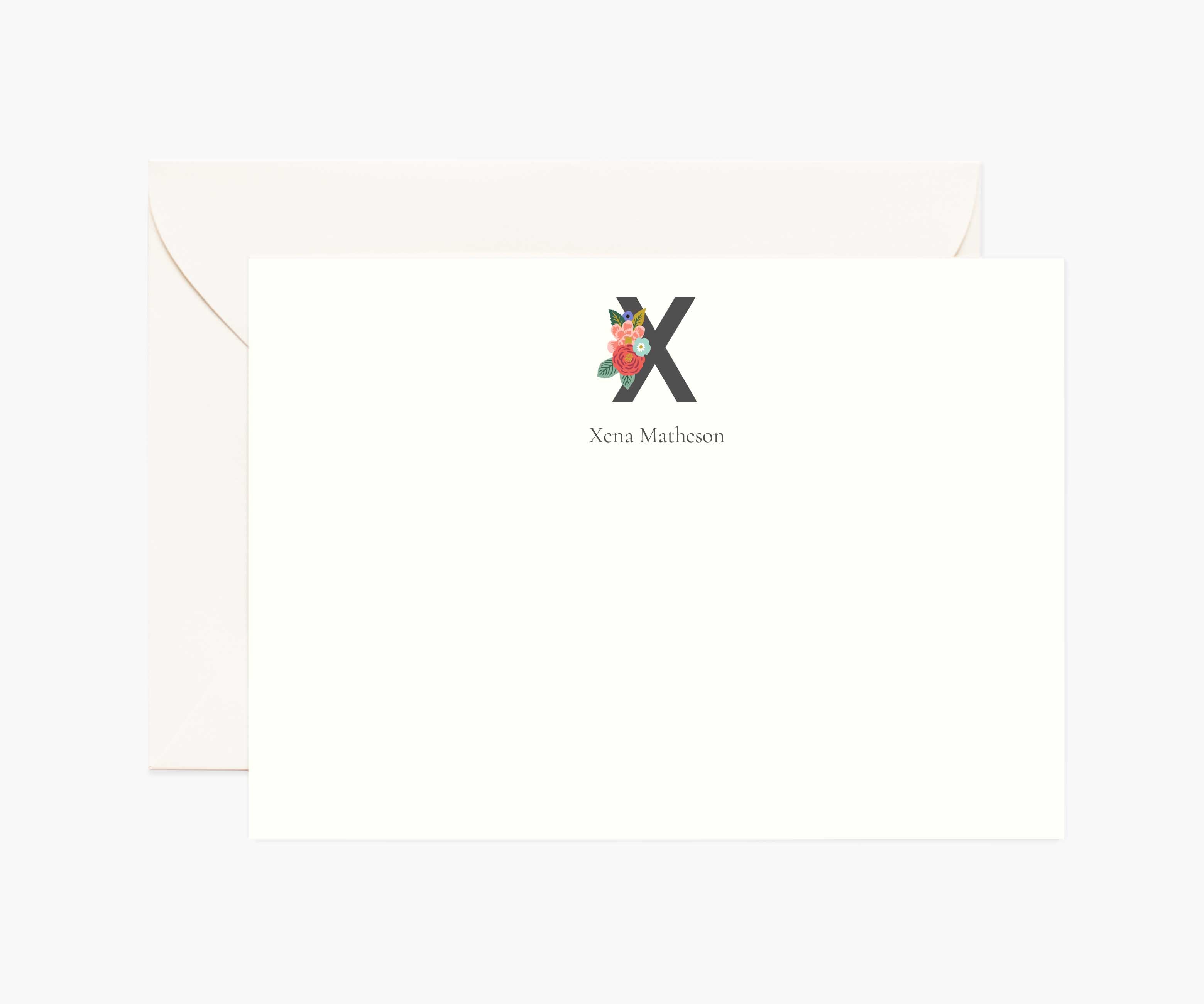 Monogram Personalized Stationery - X