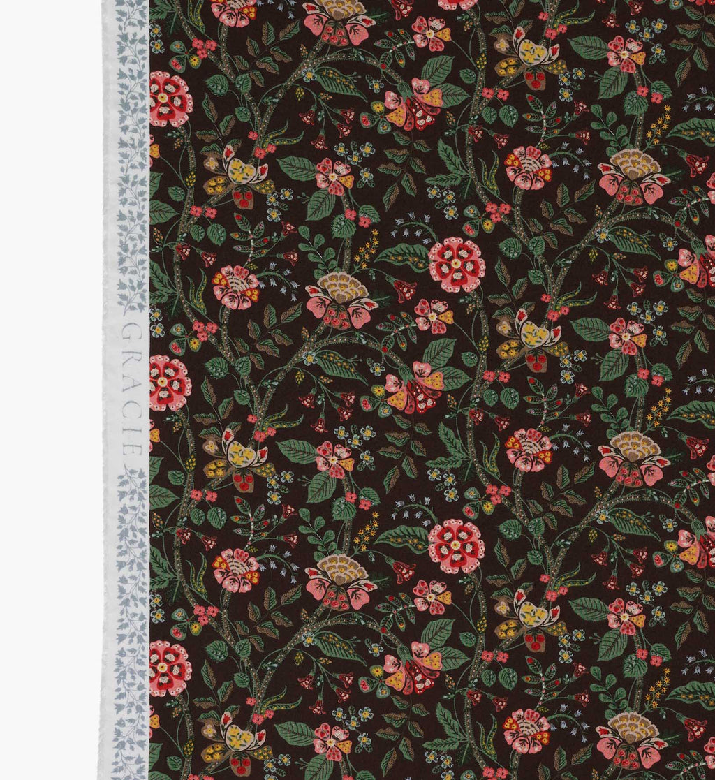 Gracie Rayon Fabric - Cocoa