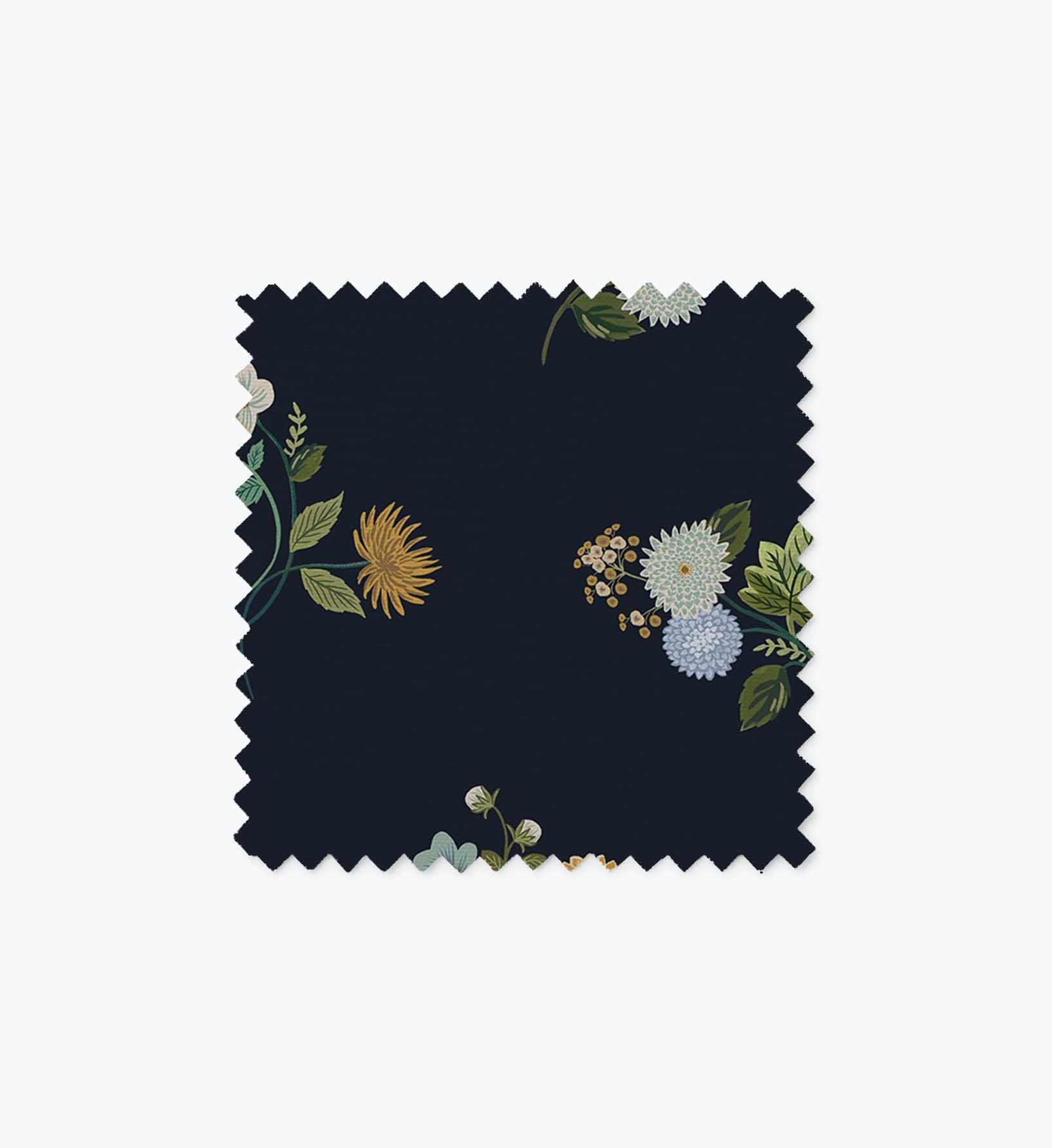 Furniture Fabric Sample - Ditsy Dahlia Navy