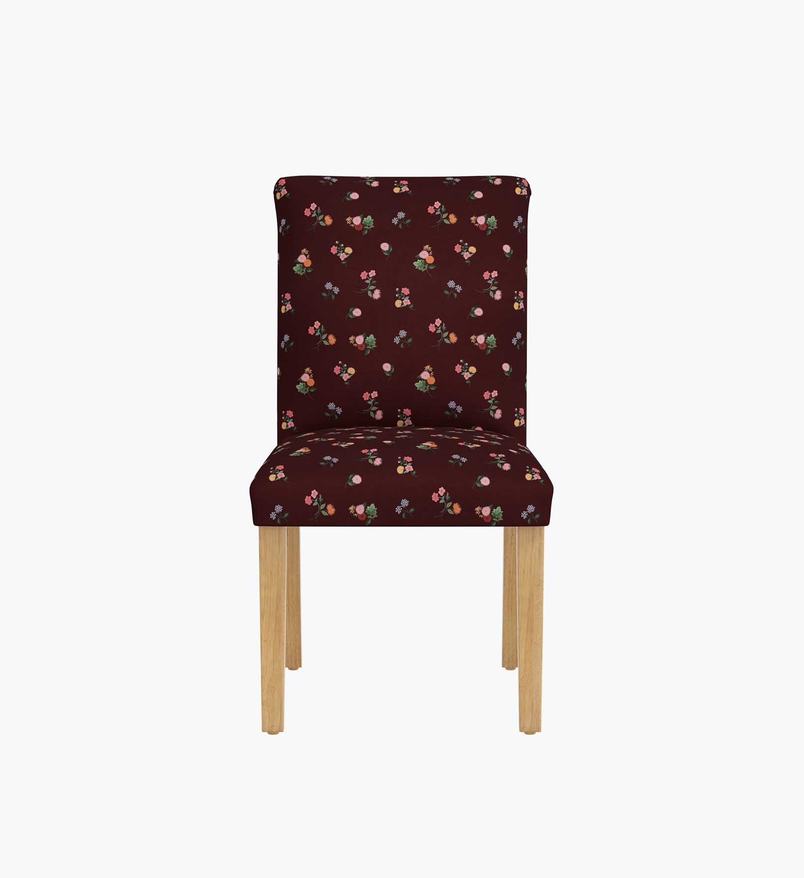 Lorraine Dining Chair - Ditsy Dahlia Burgundy