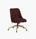 Oxford Desk Chair - Ditsy Dahlia Burgundy