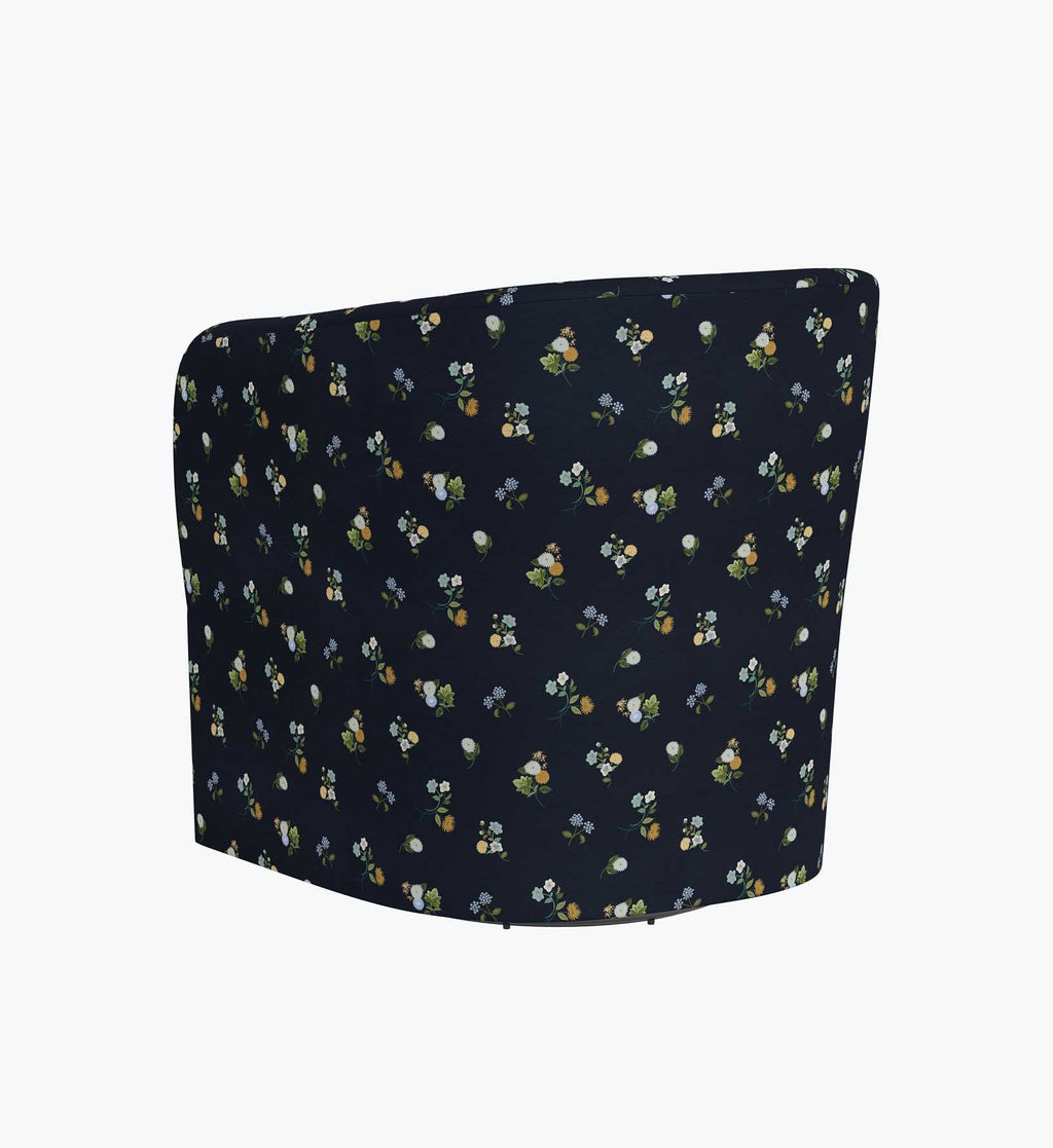 Pembroke Swivel Chair - Ditsy Dahlia Navy