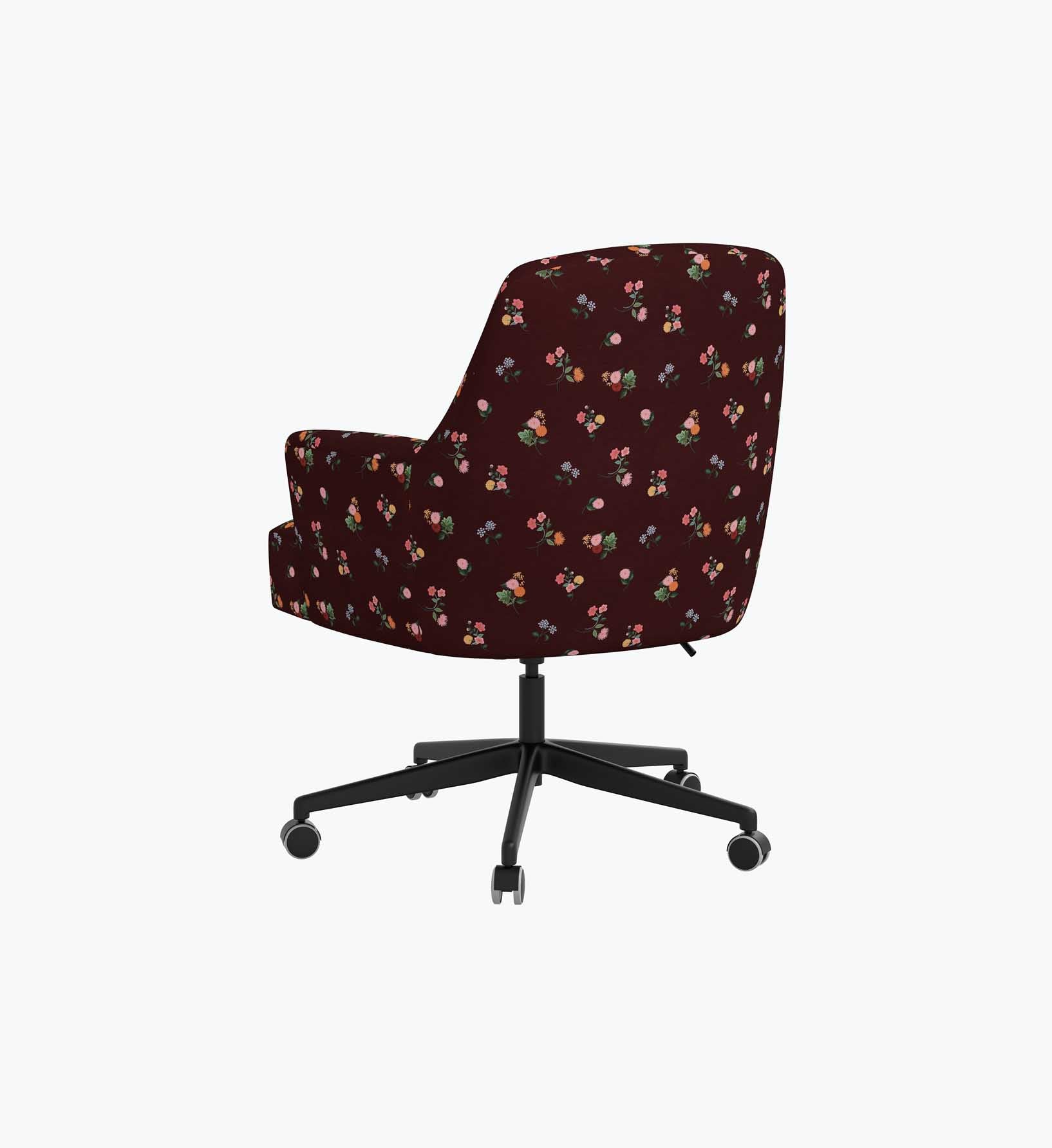 Cambridge Desk Chair - Ditsy Dahlia Burgundy