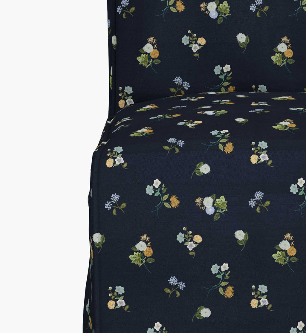 Frances Slipcover Dining Chair - Ditsy Dahlia Navy