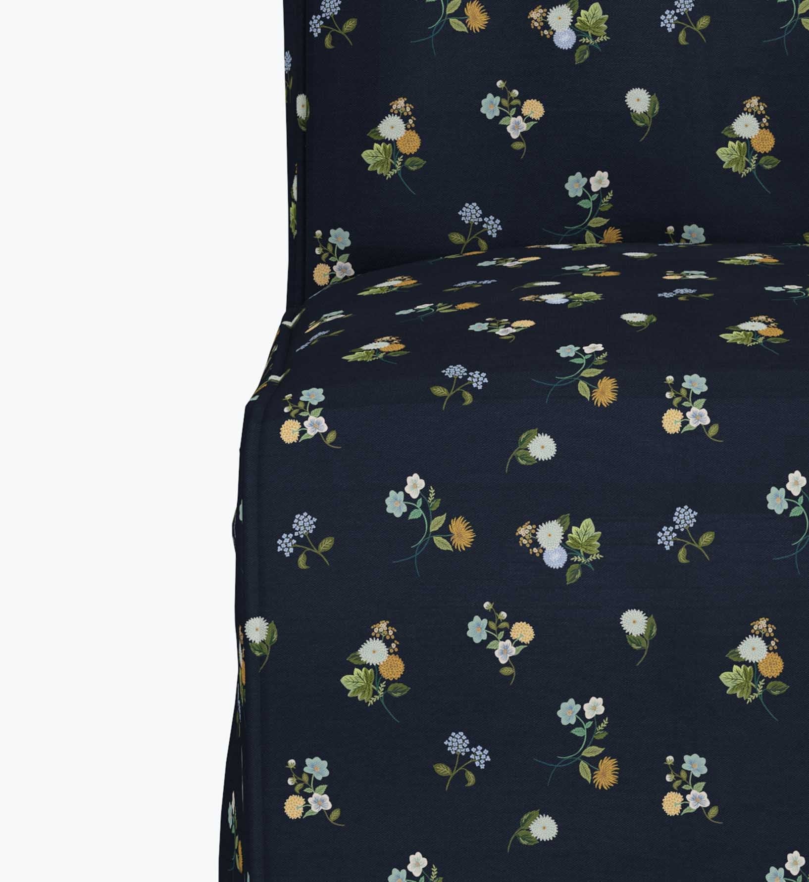 Frances Slipcover Dining Chair - Ditsy Dahlia Navy