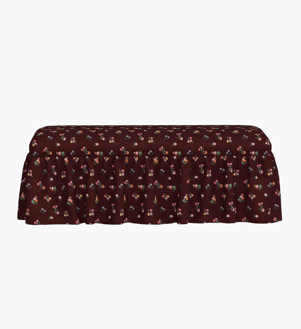 Surrey Dining Bench - Ditsy Dahlia Burgundy