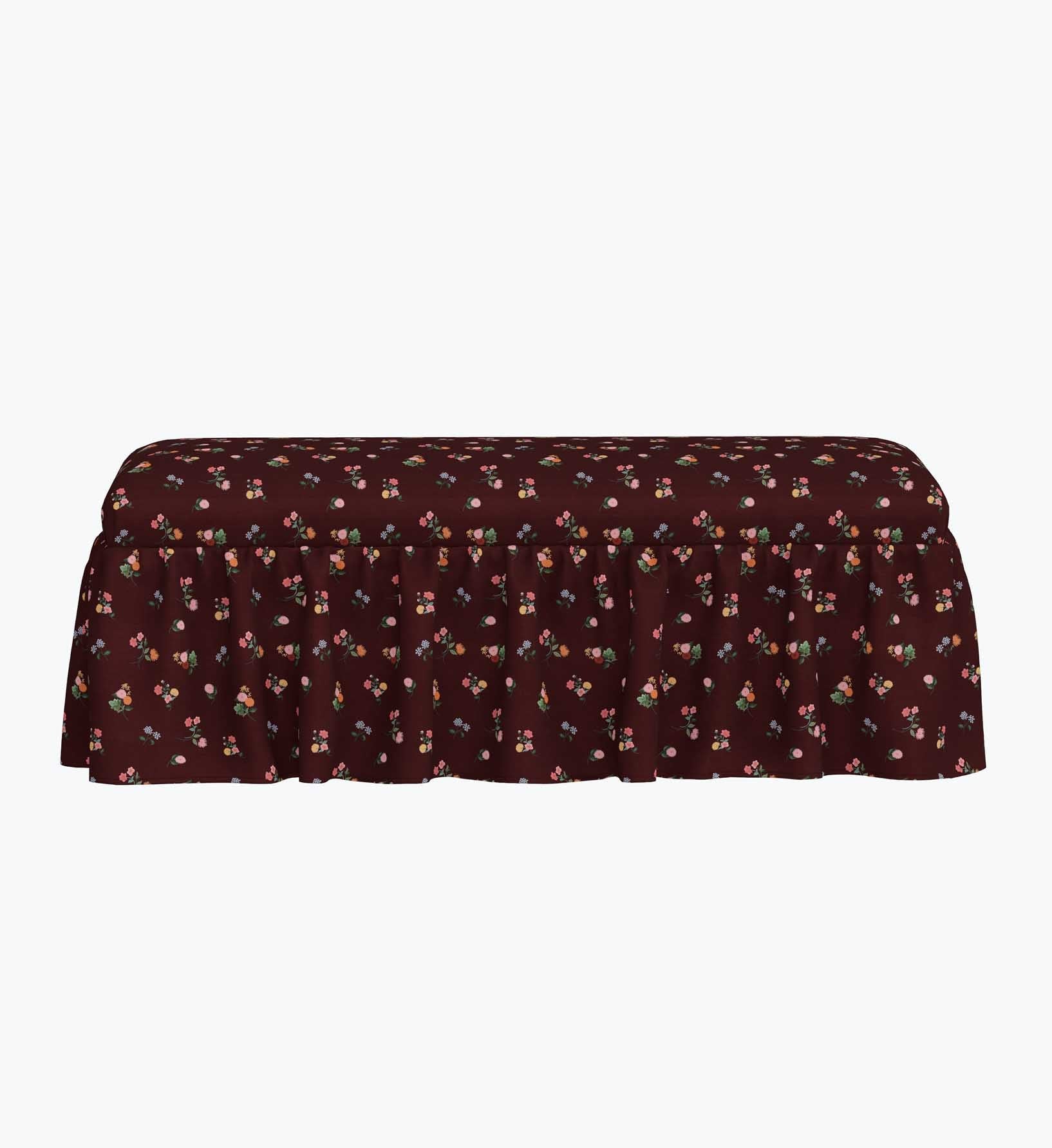 Surrey Dining Bench - Ditsy Dahlia Burgundy