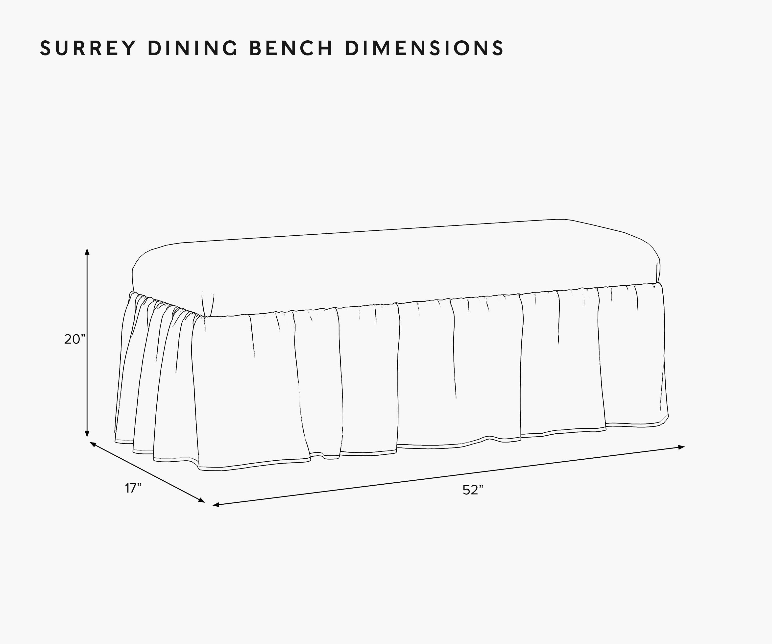 Surrey Dining Bench - Garden Party Blue