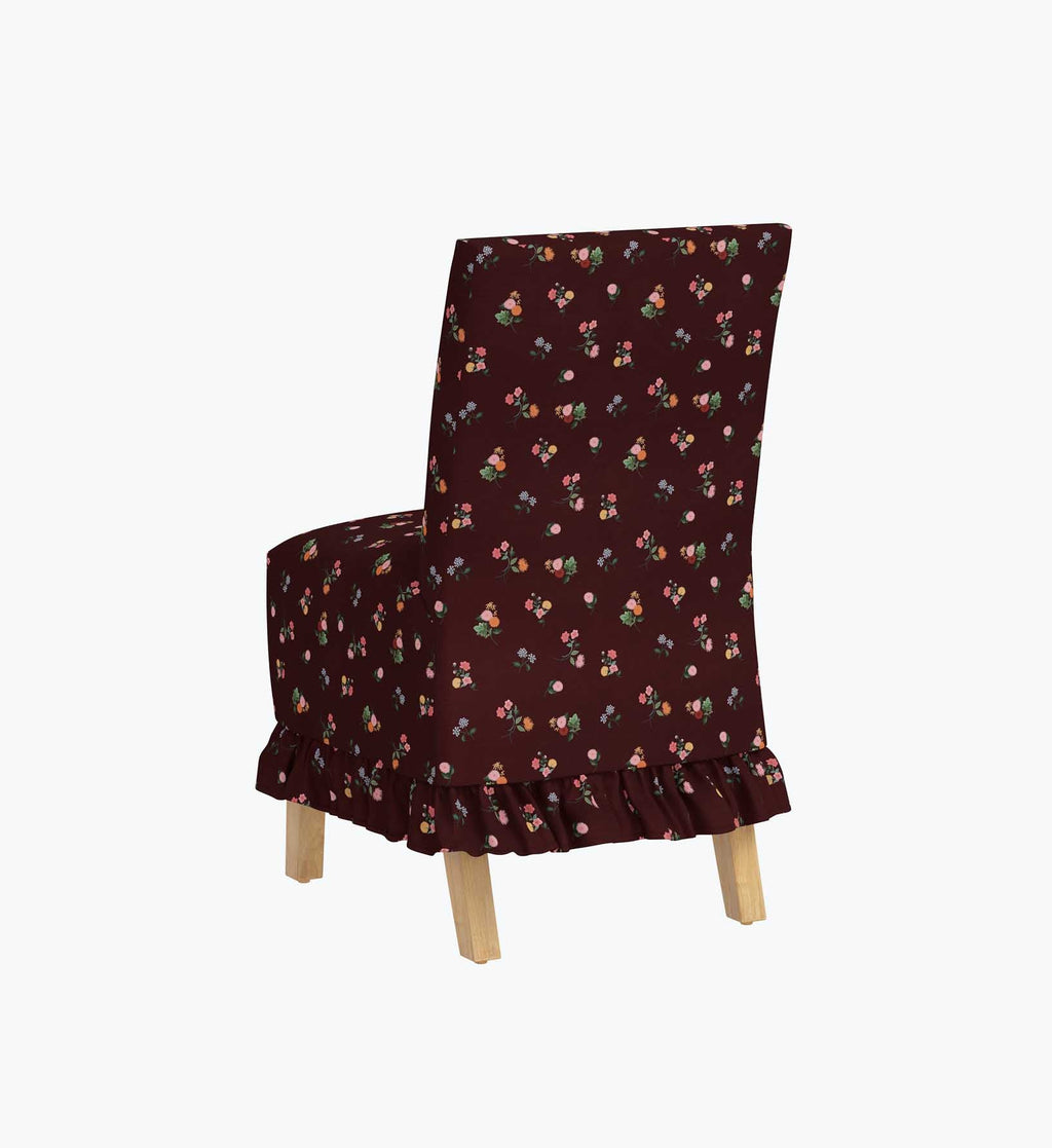 Louise Slipcover - Ditsy Dahlia Burgundy