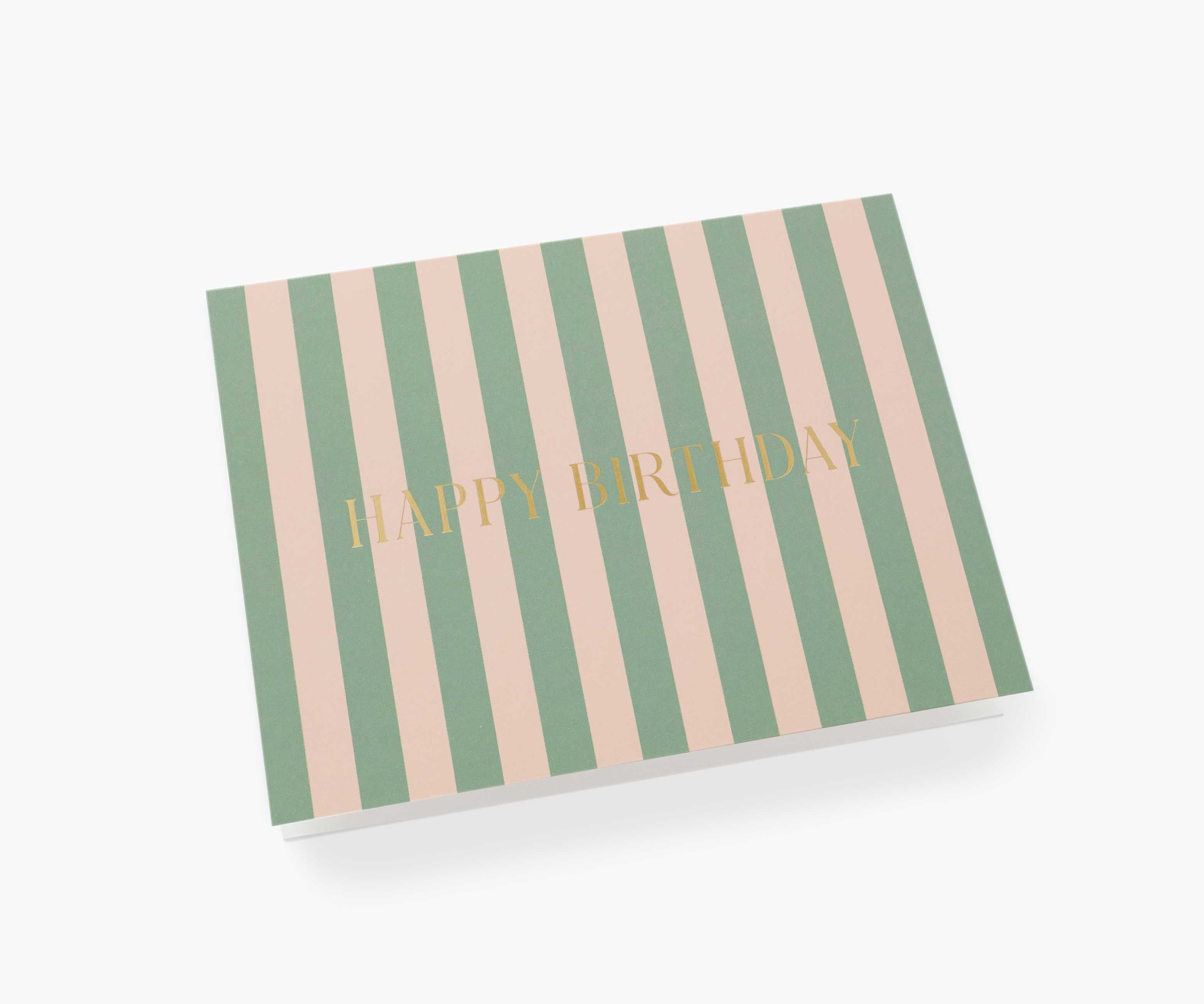 Cabana Stripe Birthday Card - Single Card