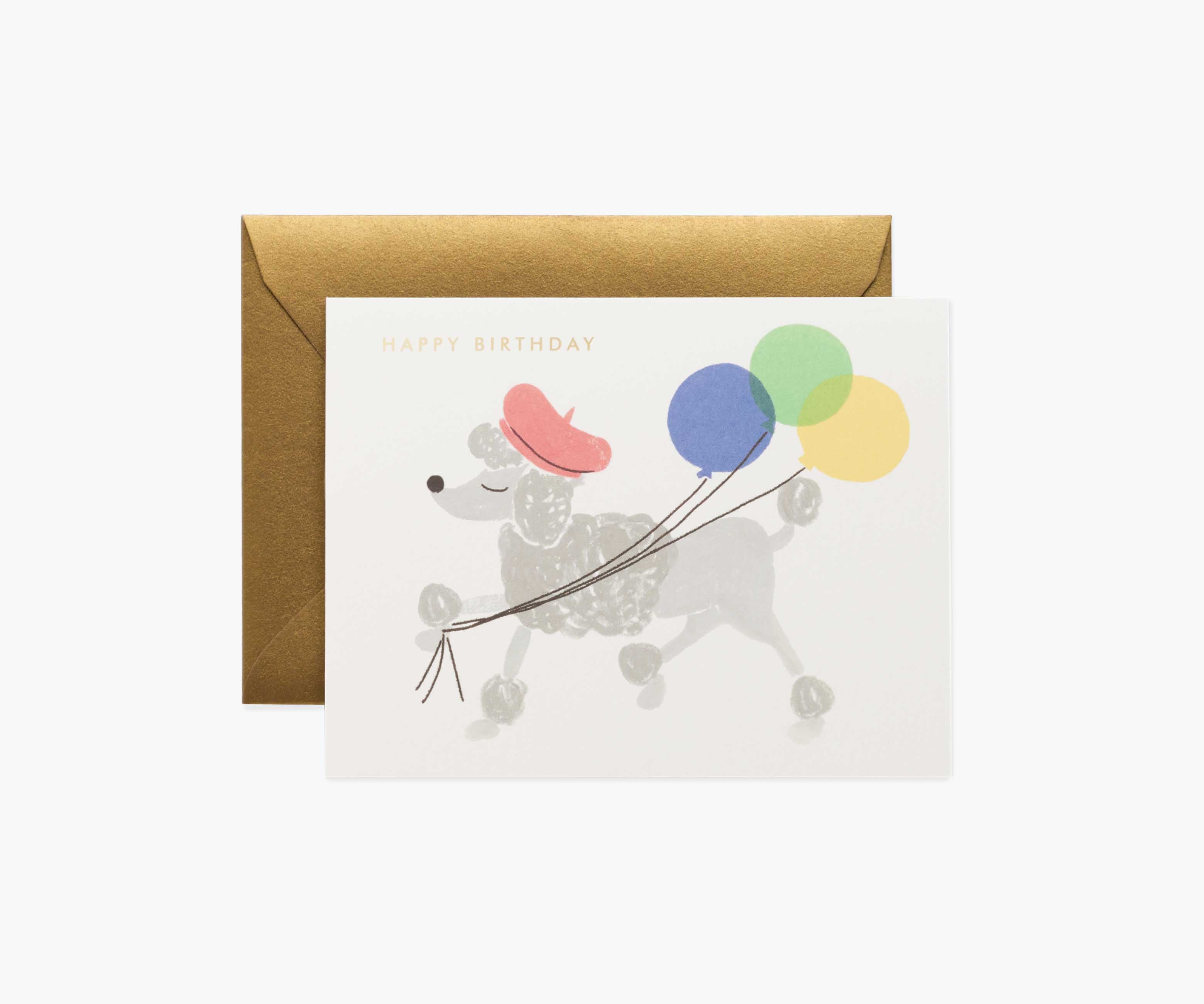 French Poodle Birthday Card - Single Card