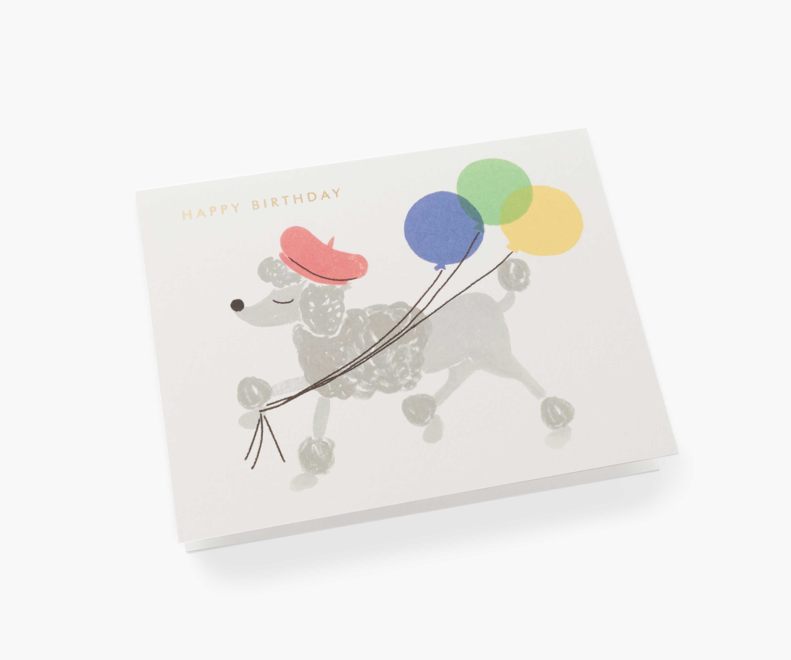 French Poodle Birthday Card - Single Card