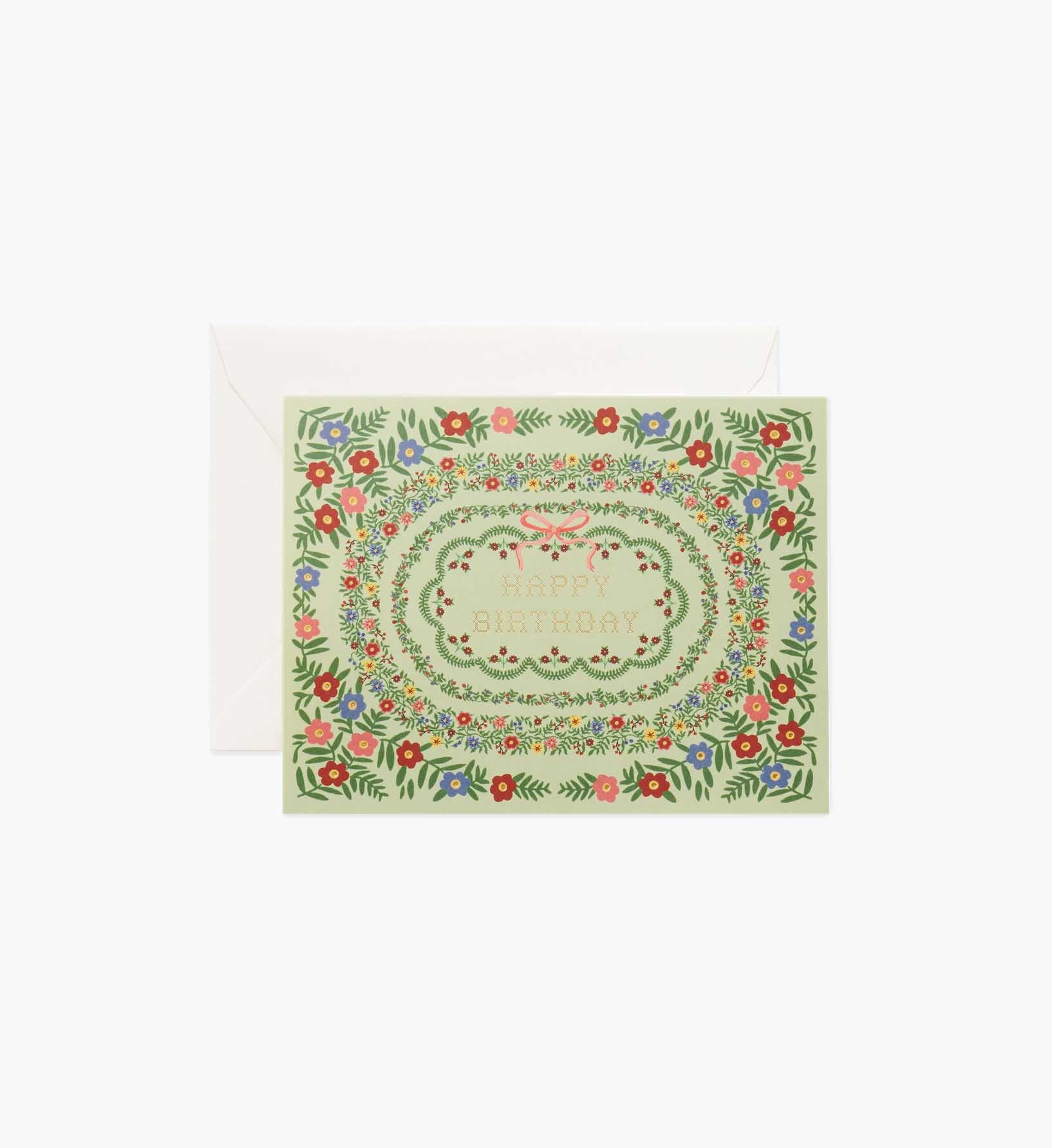 Rosette Birthday Card - Single Card