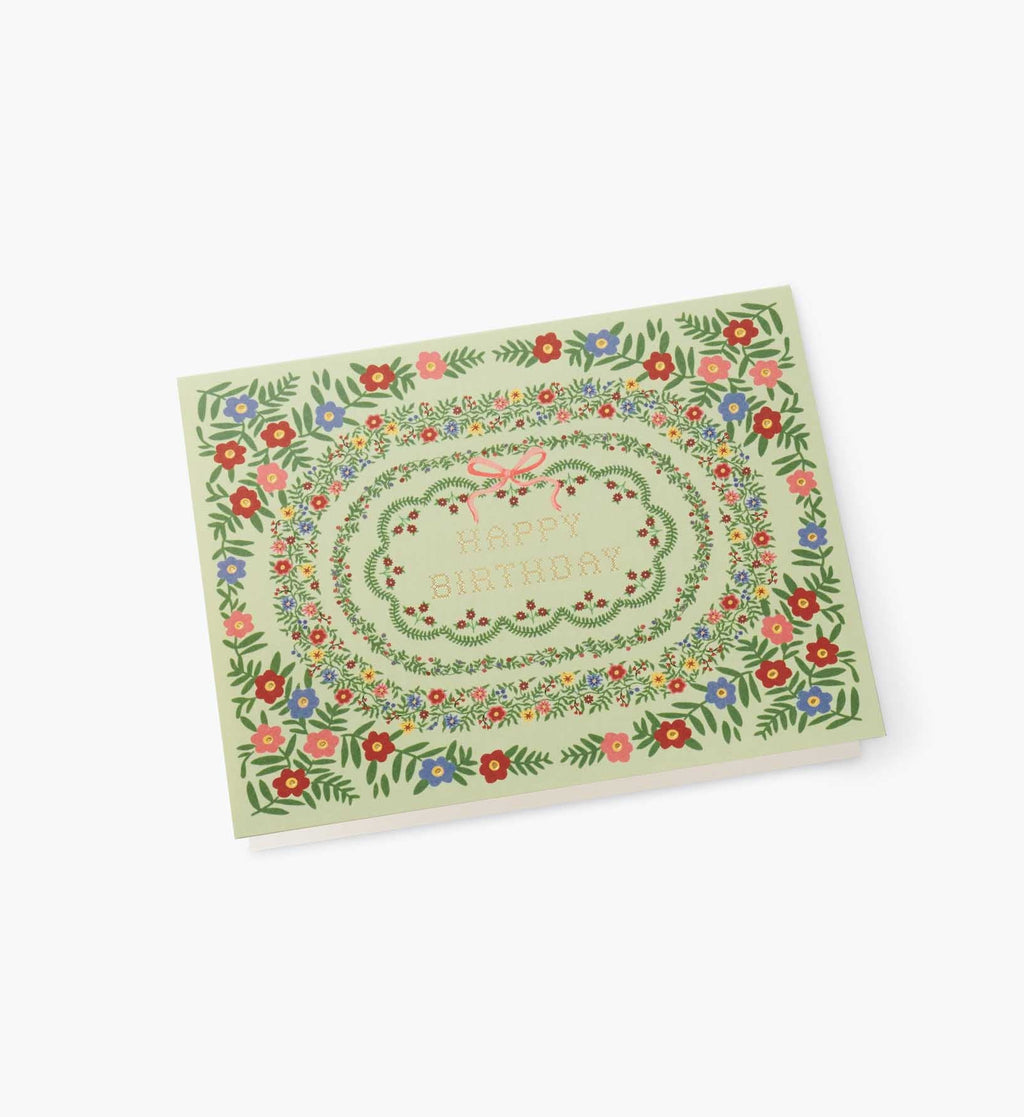 Rosette Birthday Card - Single Card