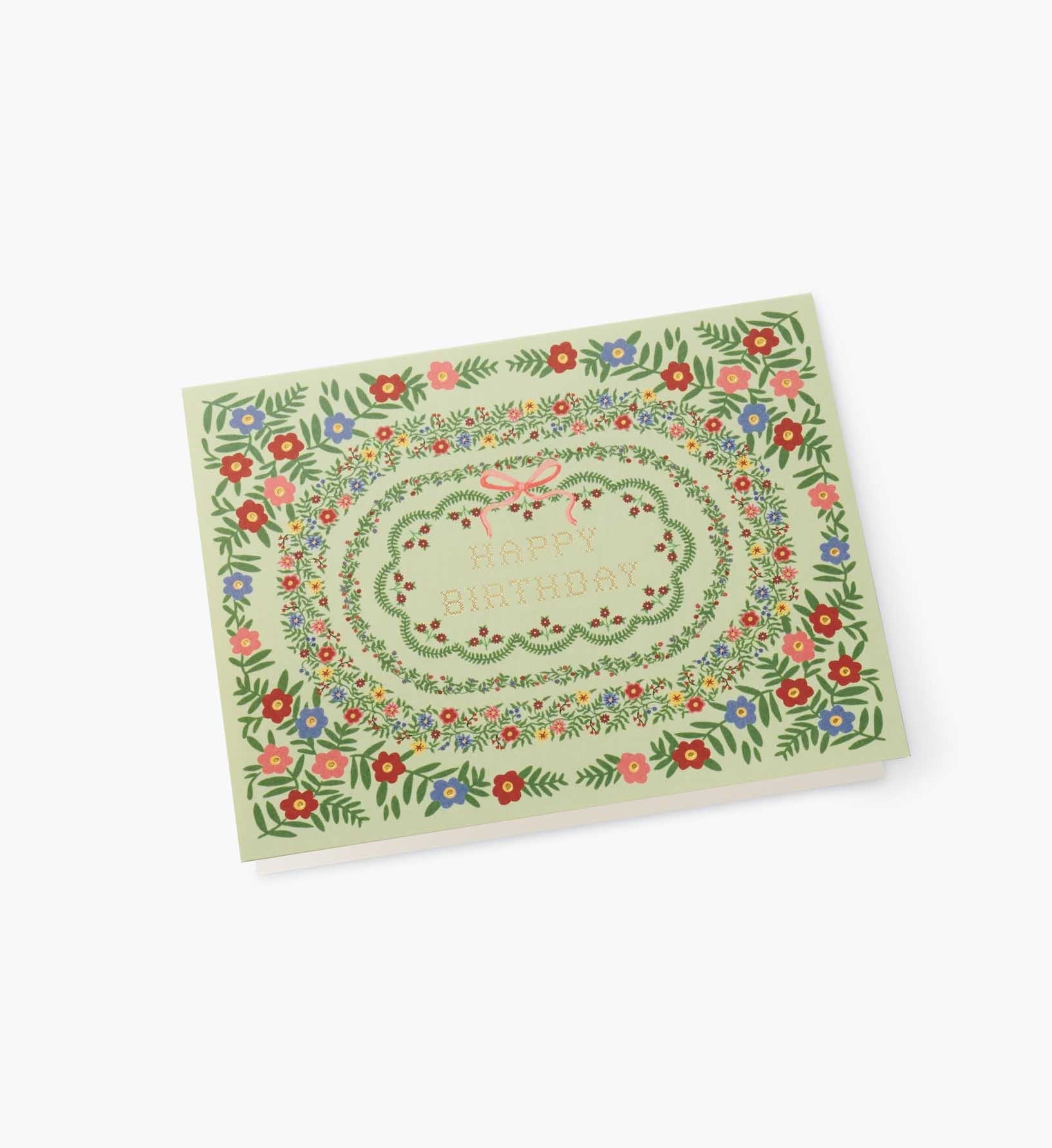 Rosette Birthday Card - Single Card