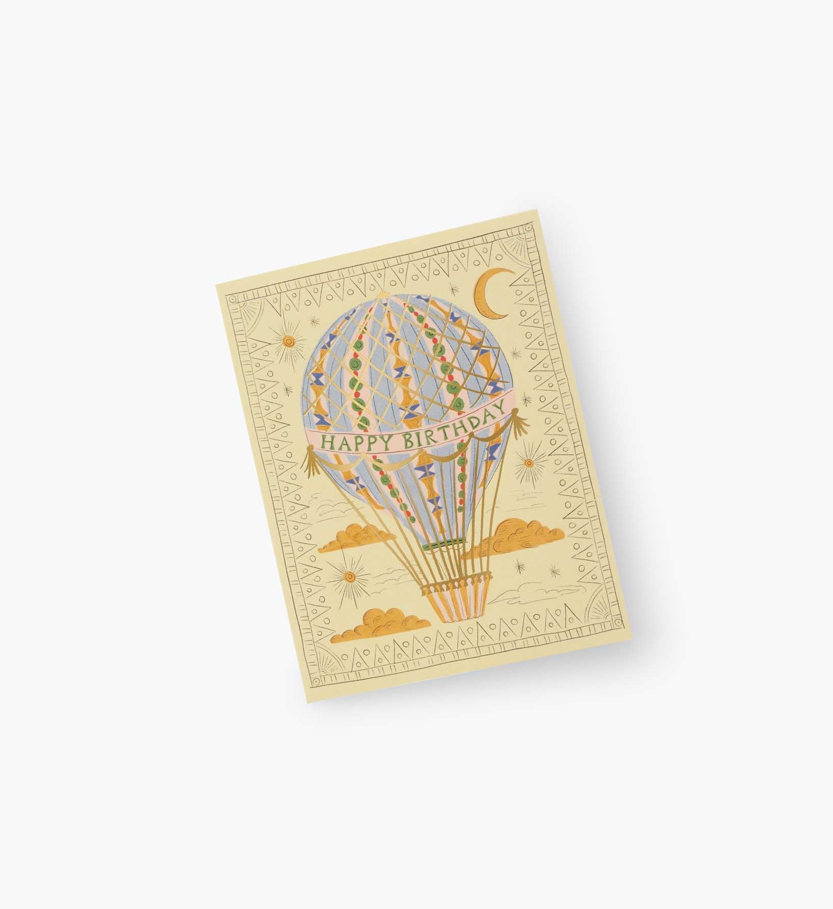 Hot Air Balloon Birthday Card - Single Card