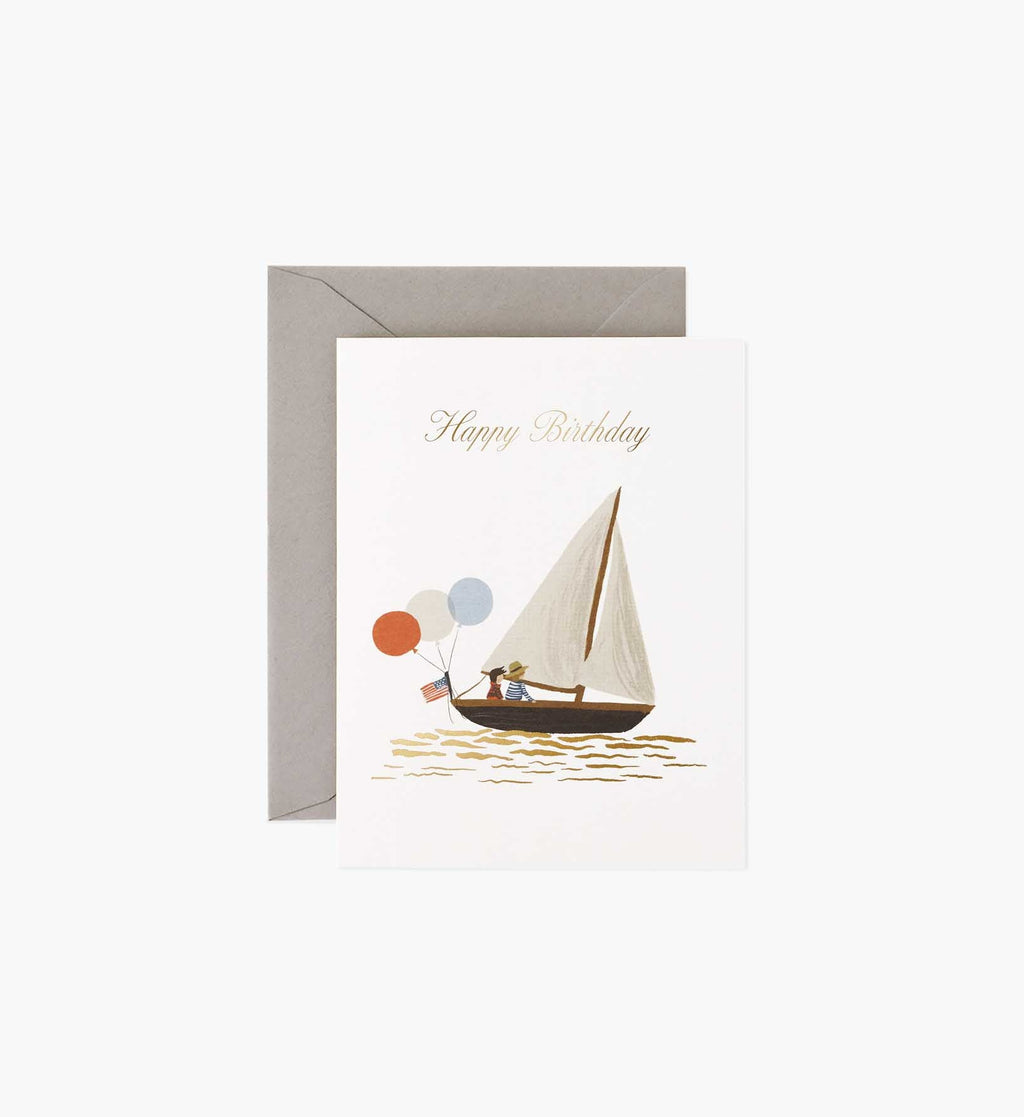 Sailboat Birthday Card - Single Card