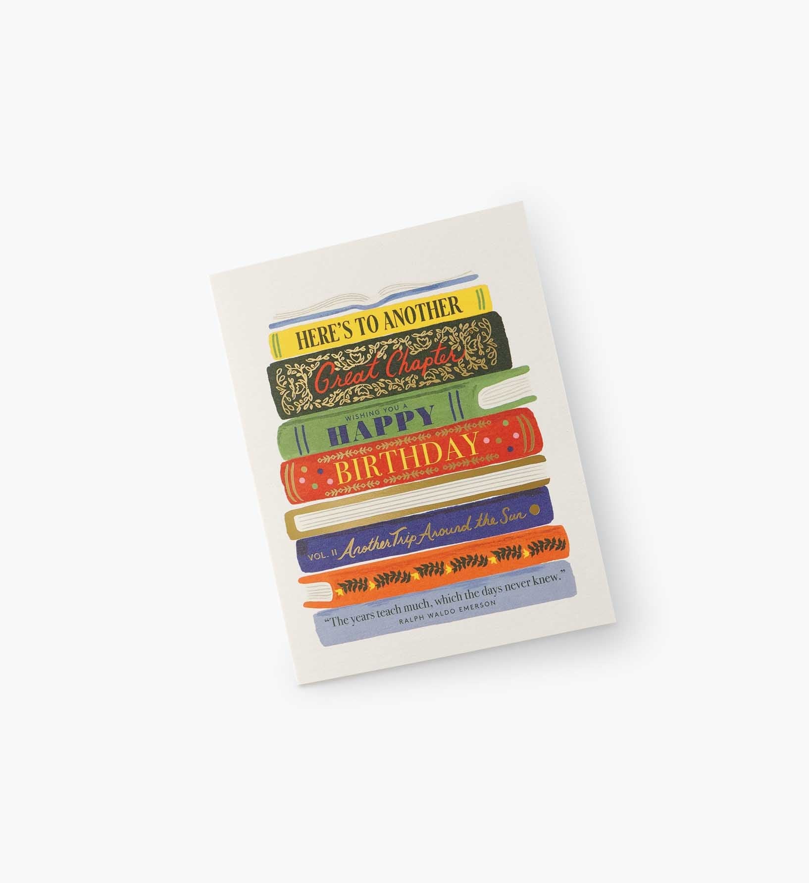 Book Stack Birthday Card - Single Card