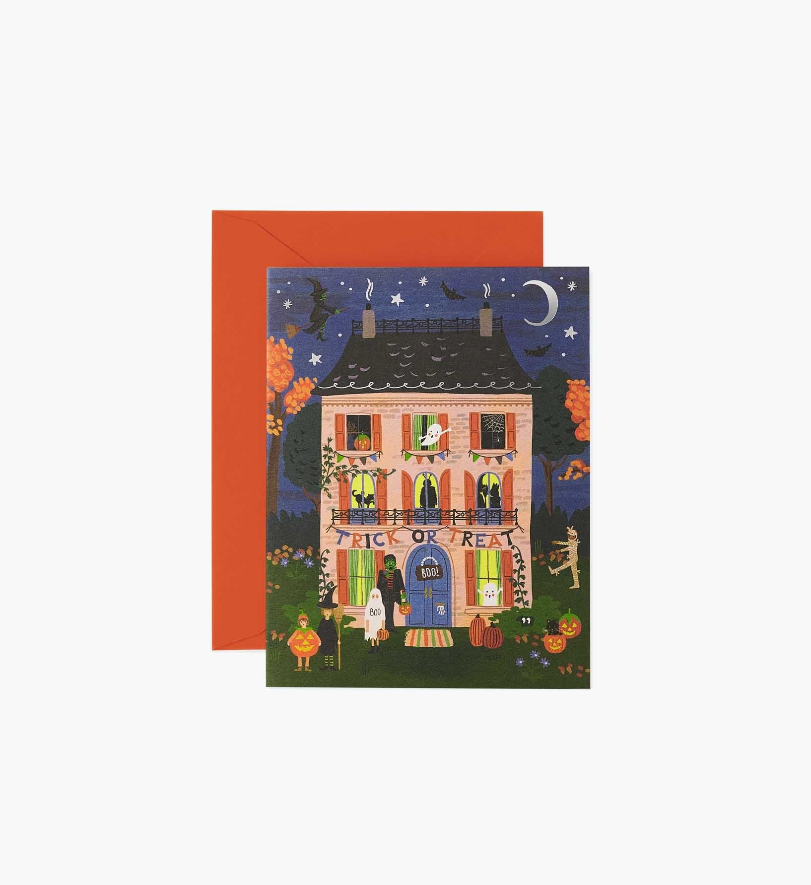 Haunted House Halloween Card - Single Card
