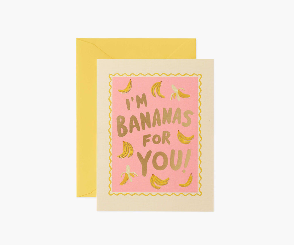 Bananas For You Love & Friendship Card - Single Card