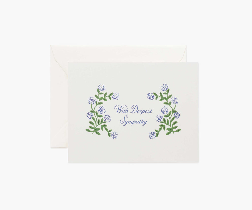 Hydrangea Sympathy Card - Single Card