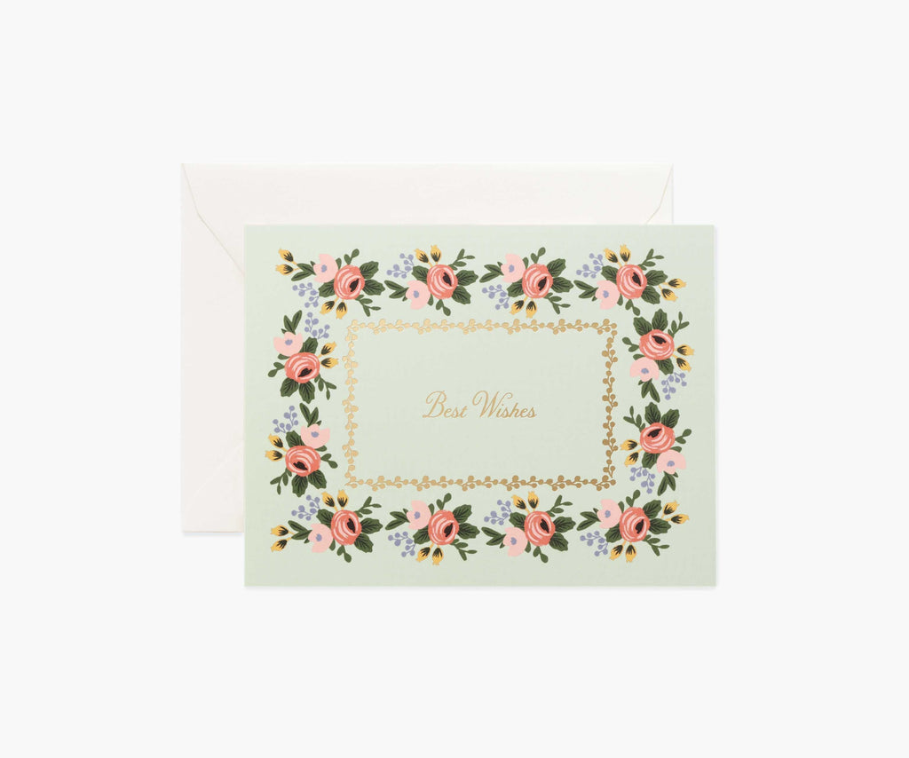 Rosa Best Wishes Wedding Card - Single Card