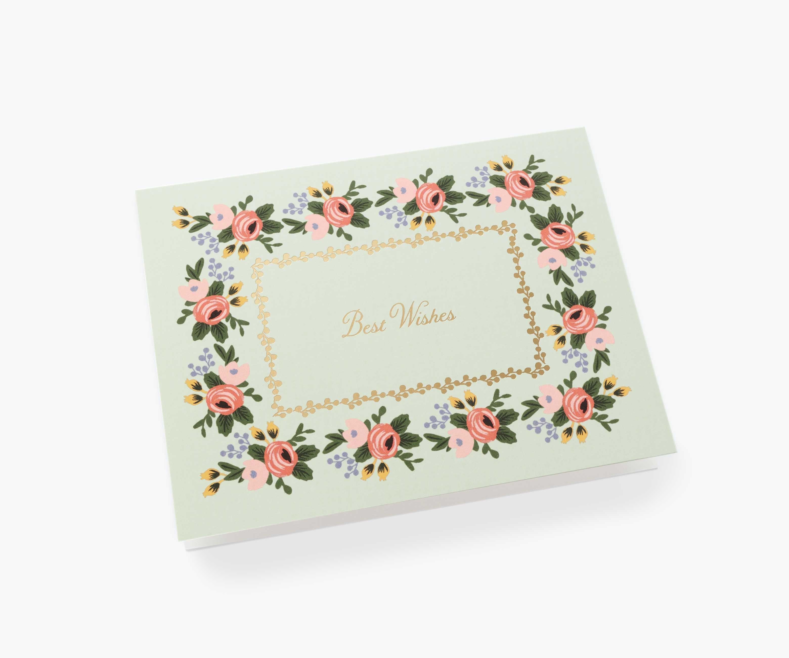 Rosa Best Wishes Wedding Card - Single Card