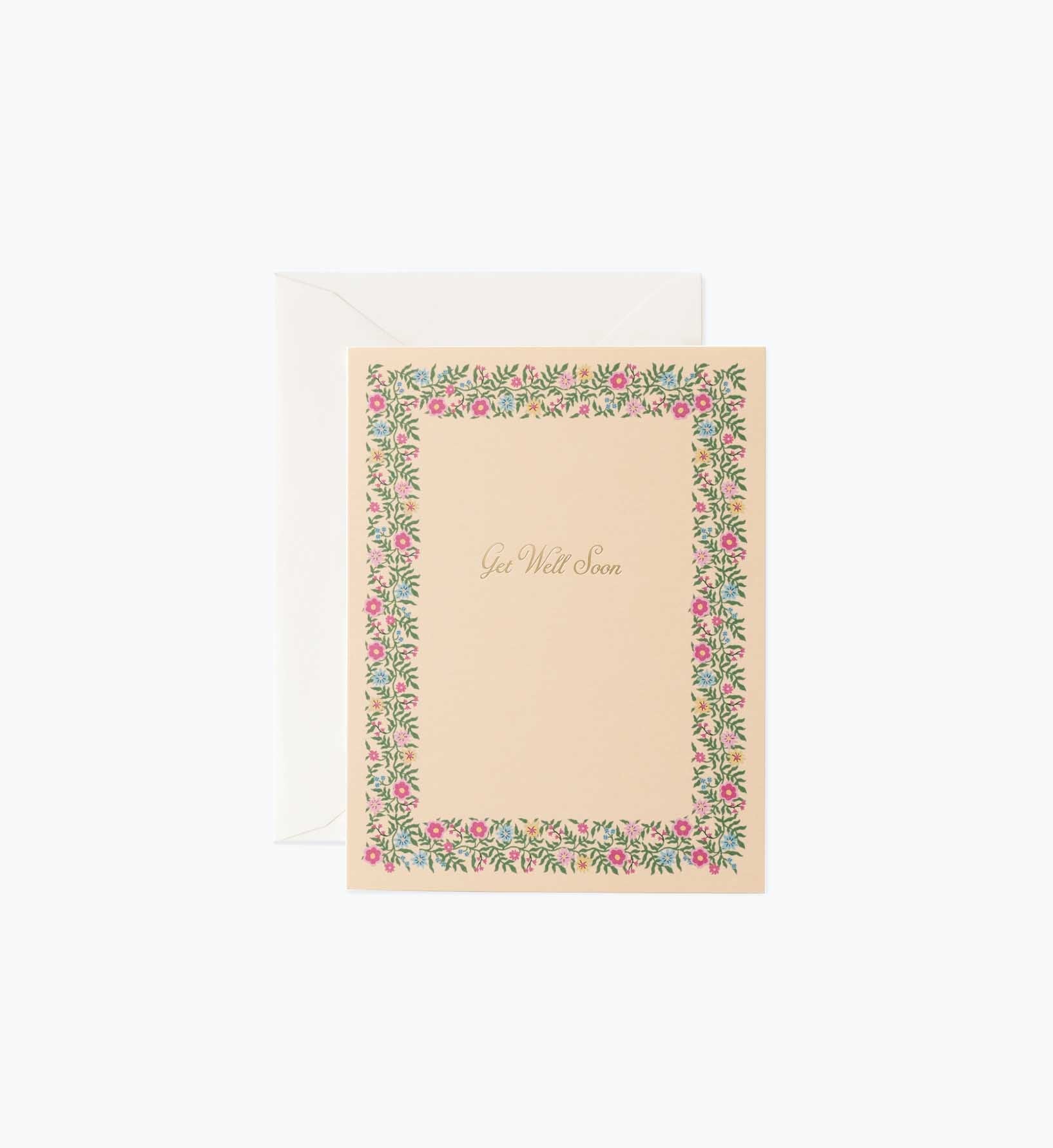 Blush Get Well Soon Sympathy Card - Single Card