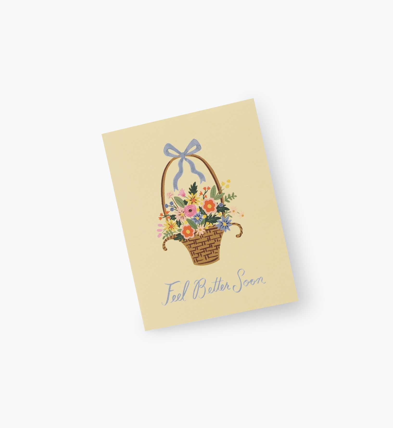 Feel Better Basket Sympathy Card - Single Card