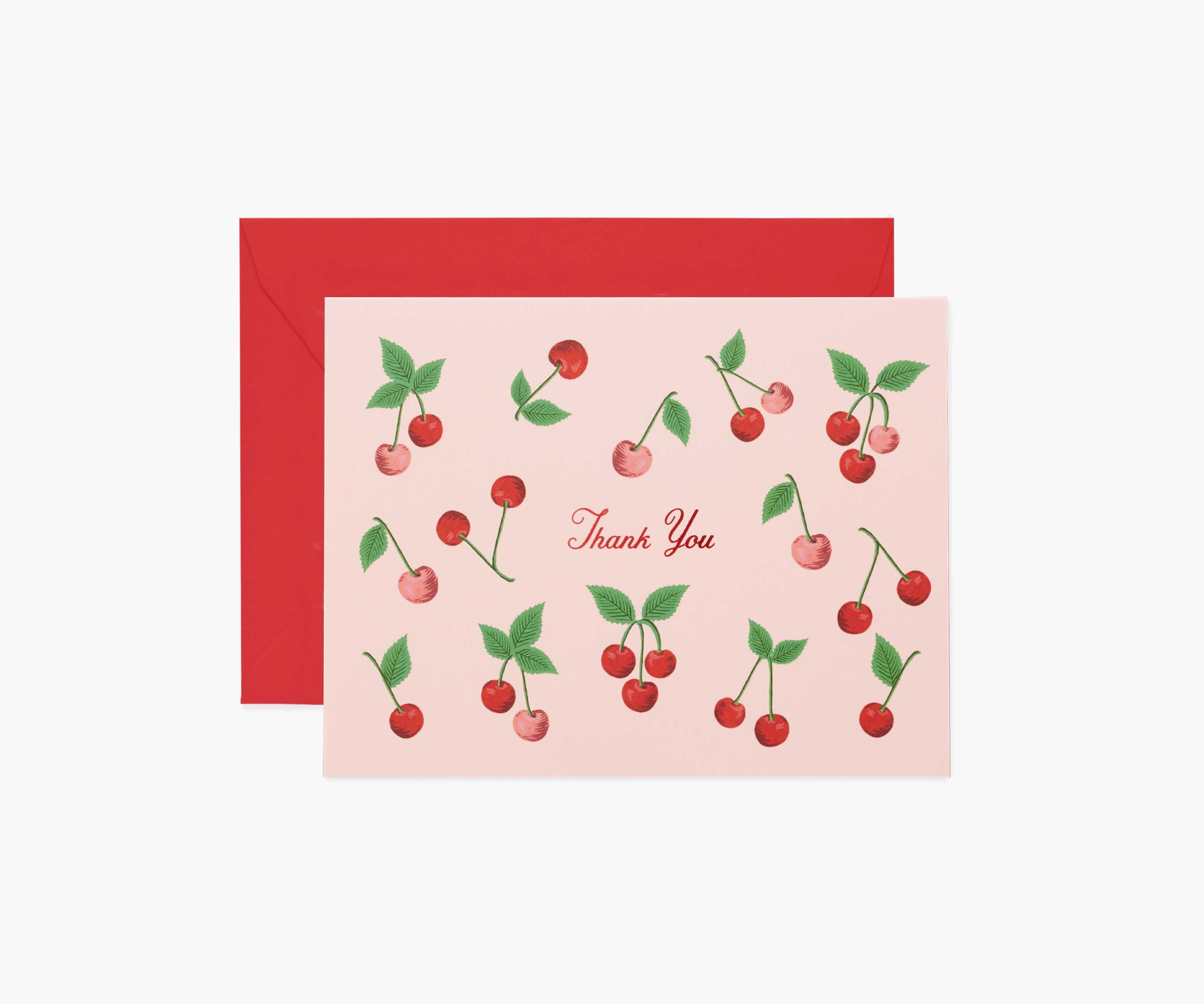 Cherries Thank You Card - Single Card