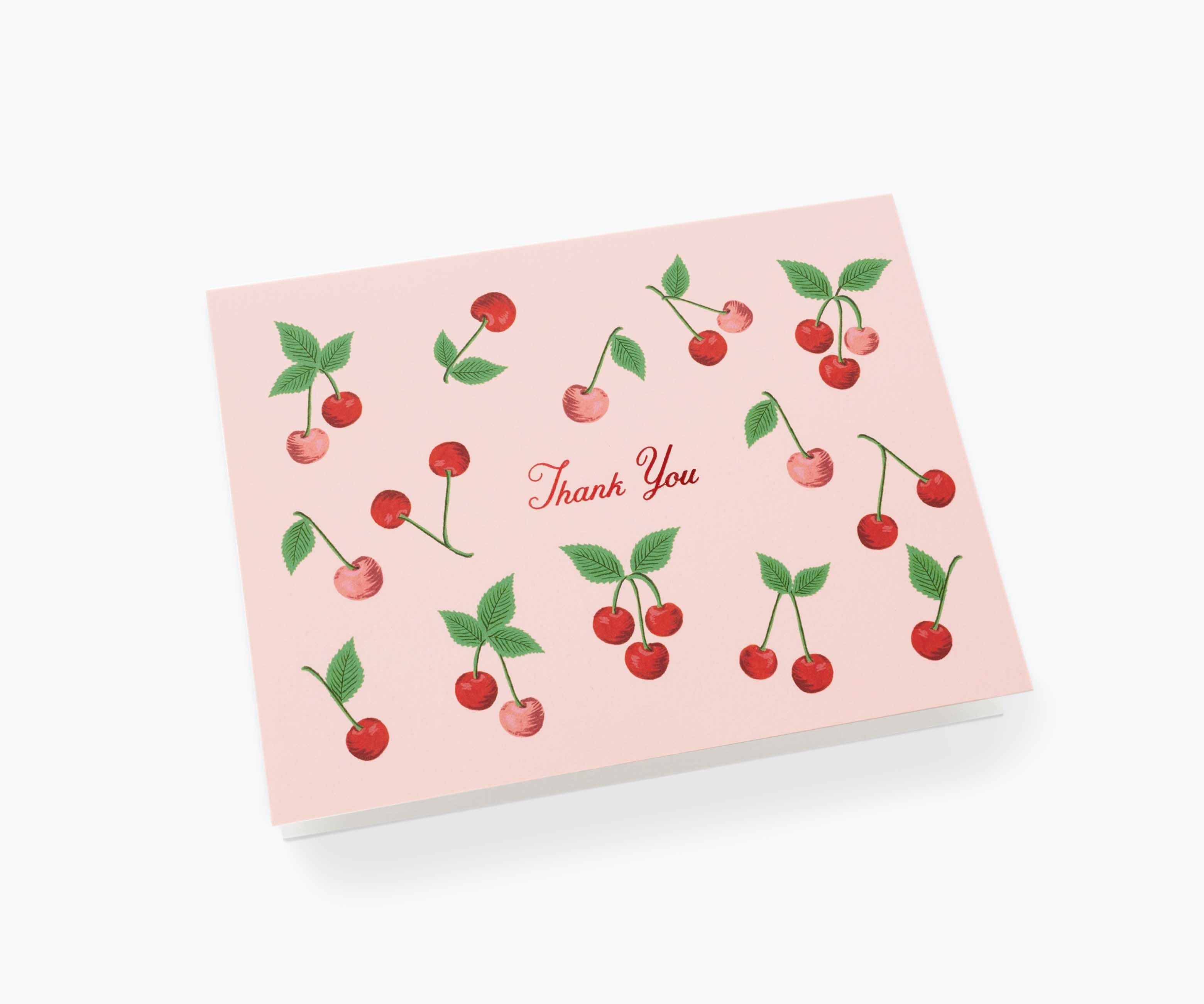 Cherries Thank You Card - Single Card