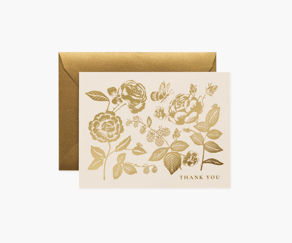 English Rose Thank You Card - Single Card